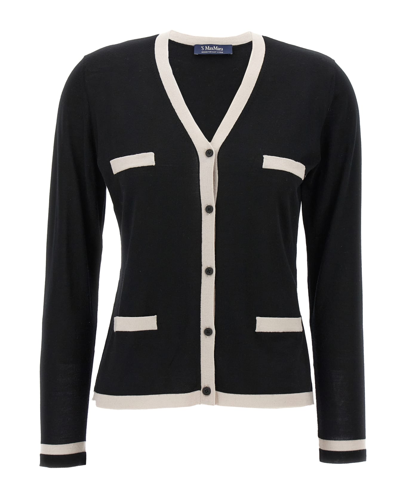 'S Max Mara 'kenya' Cardigan - White/Black