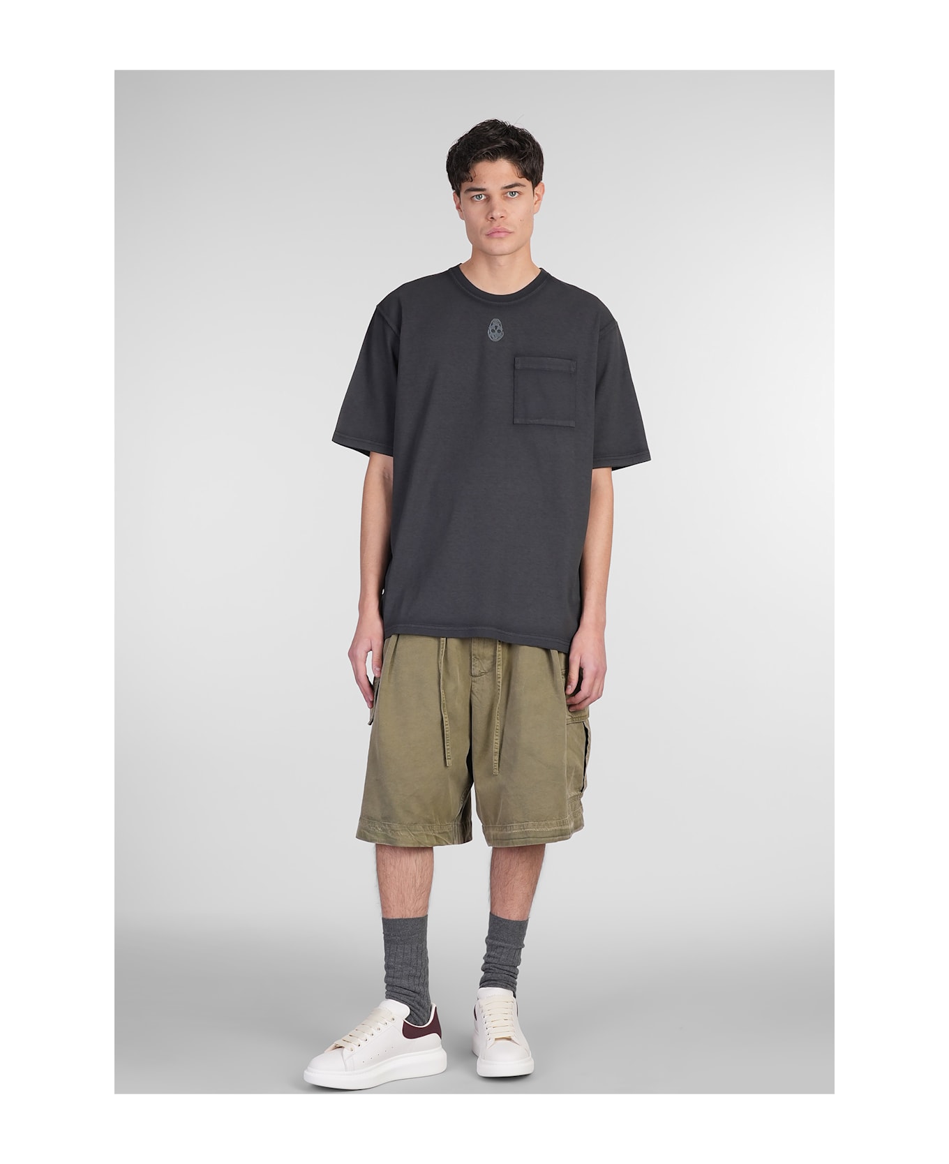 Alexander McQueen Shorts In Green Cotton - Khaki Green