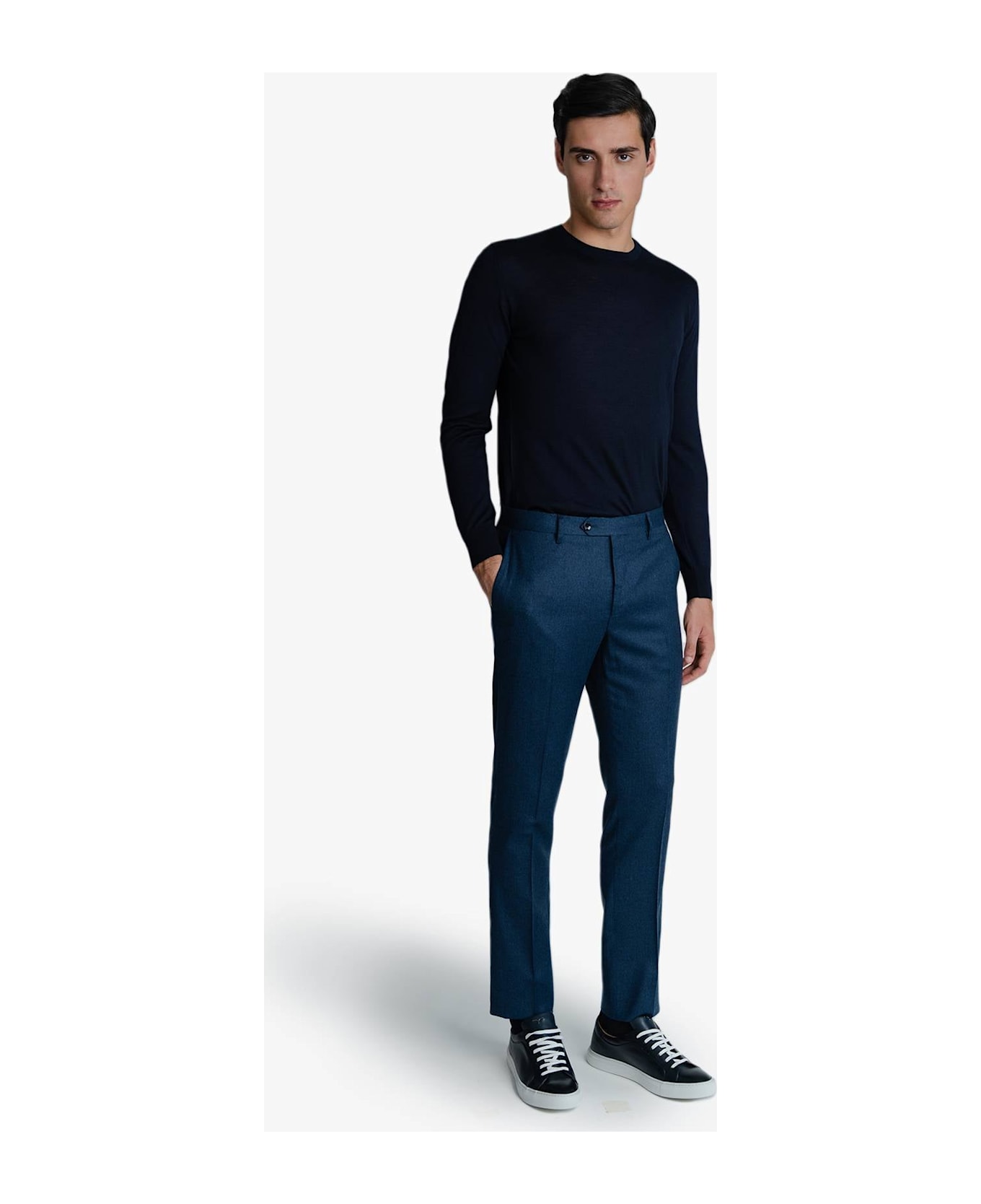 Larusmiani Velvet Trousers Howard Pants - Blue