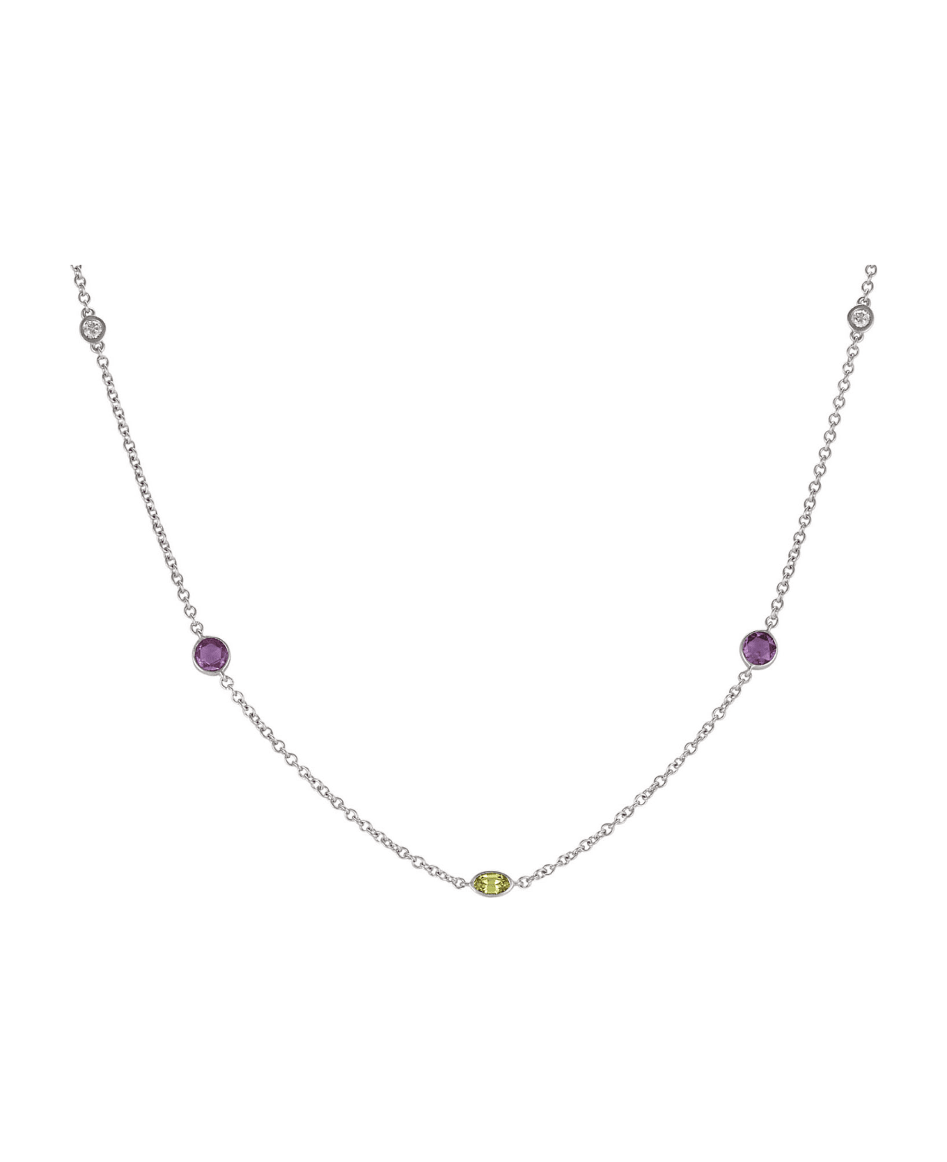 Lo Spazio Jewelry Lo Spazio Yellow, Pink Sapphire and Diamond Necklace - Yellow_Pink
