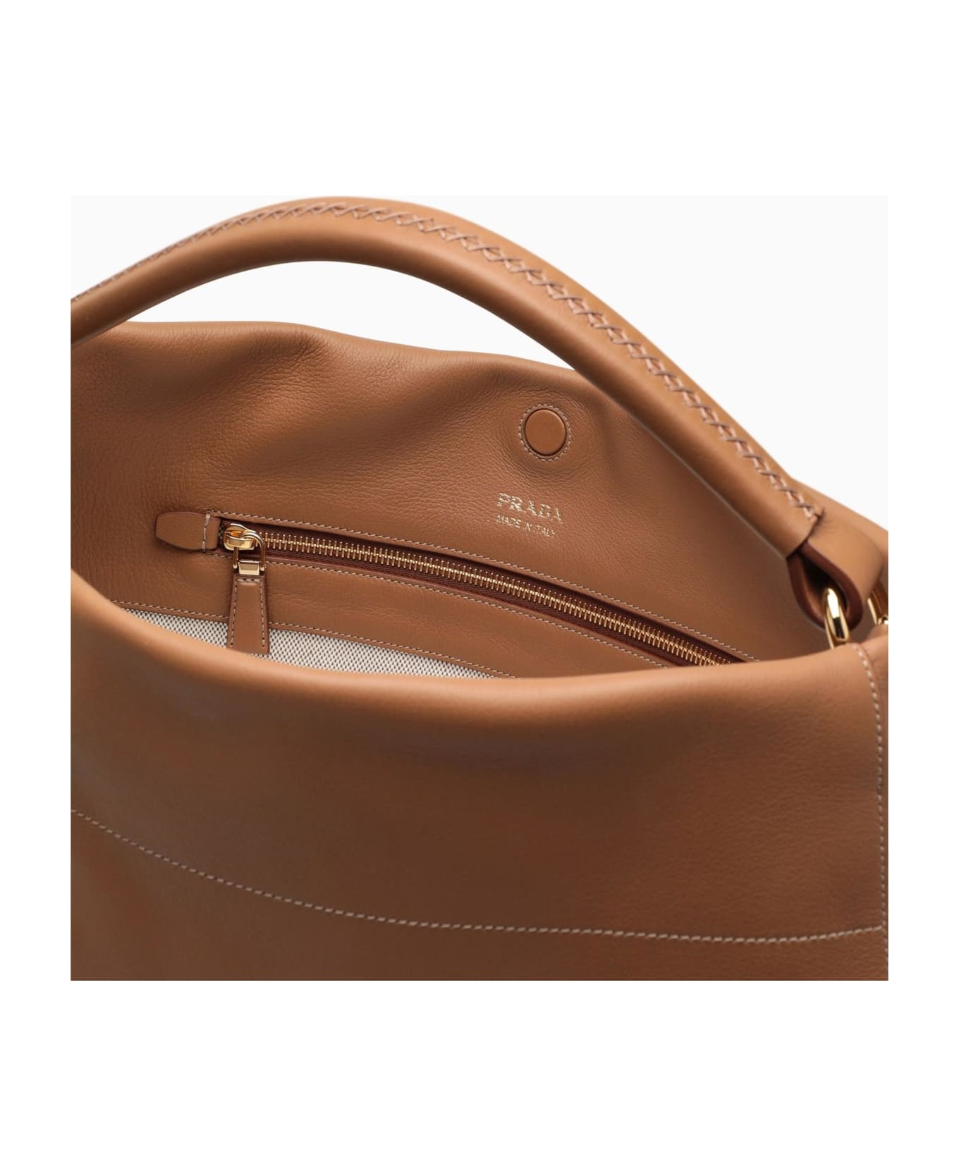 Prada Large Caramel-coloured Leather Shoulder Bag - CARAMEL 0