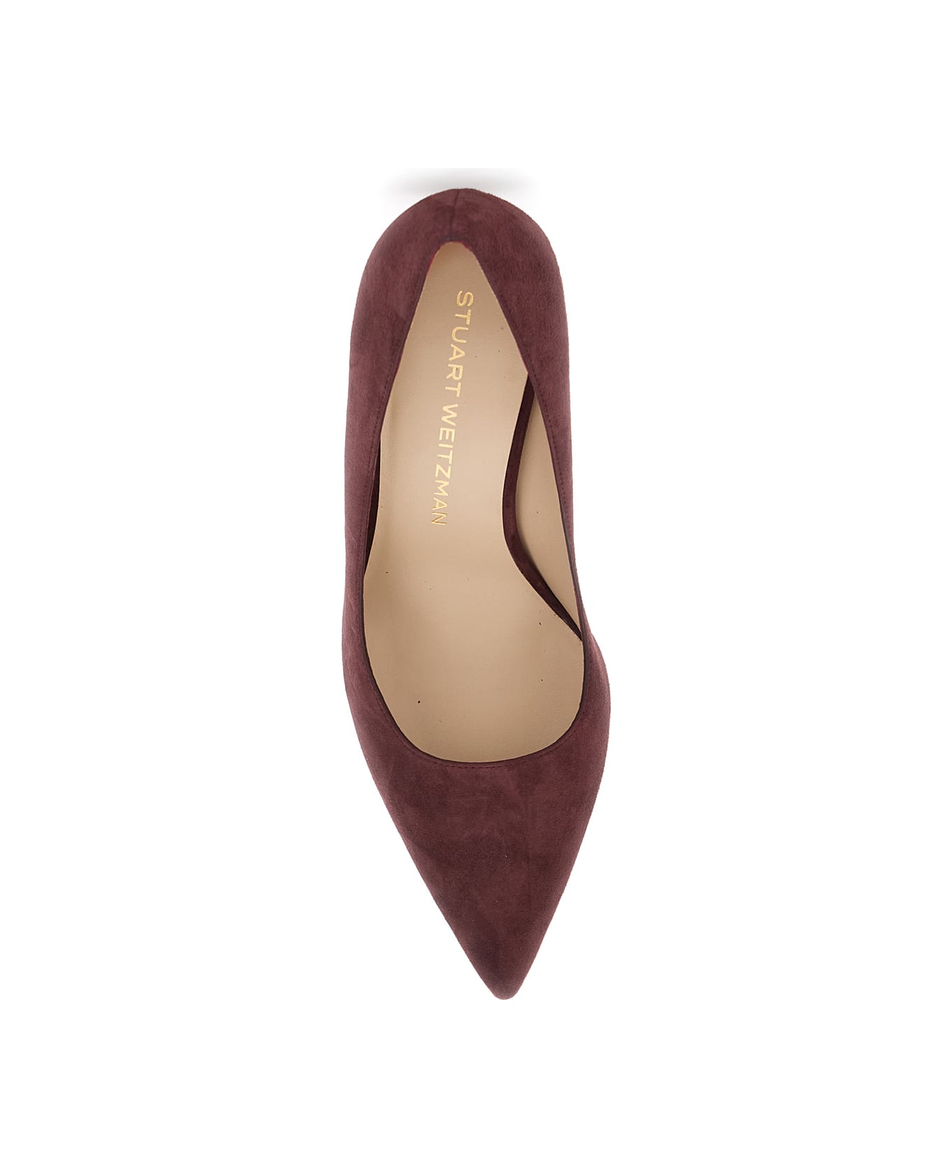 Stuart Weitzman Bordeaux Pumps With Pointed Toe And High Stiletto Heel In Suede Woman - Bordeaux