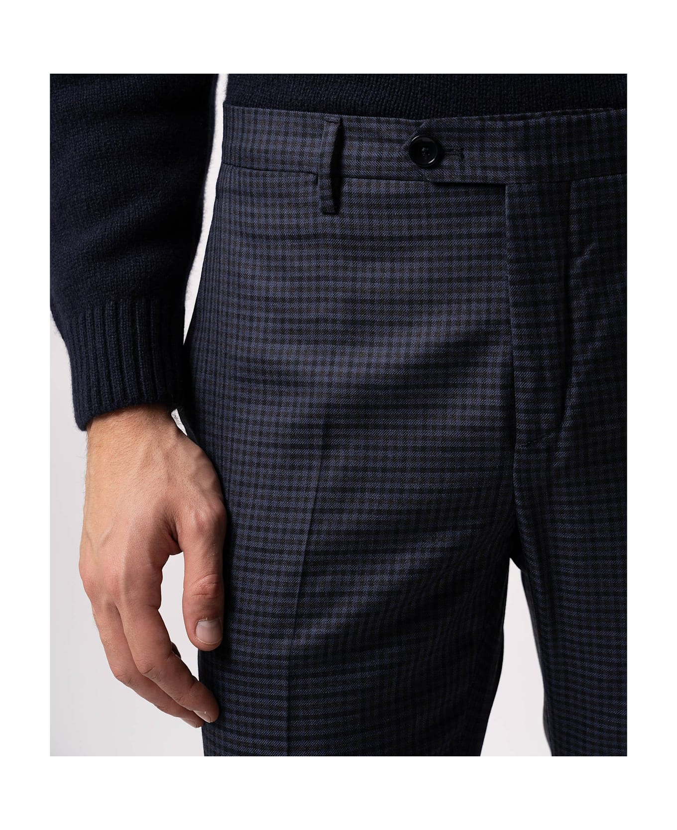 Larusmiani Velvet Trousers Howard Pants - Navy