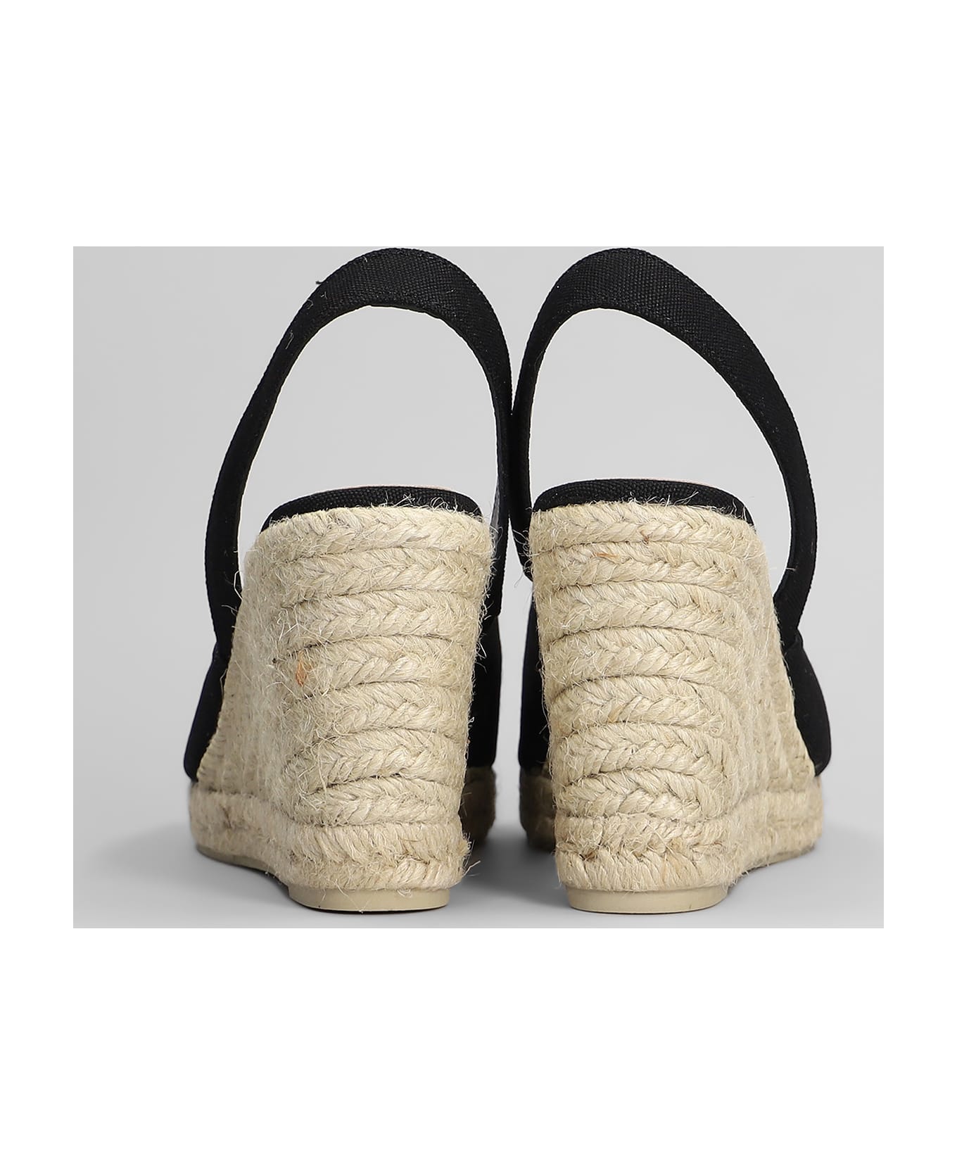 Castañer Brisa-8-001 Wedges In Black Canvas - black