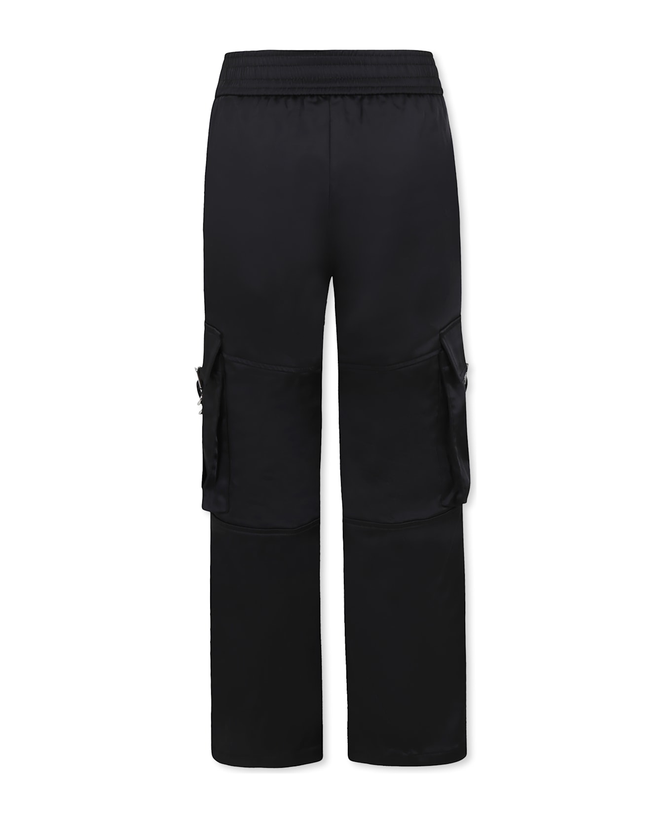 Givenchy Black Trousers For Girl With Logo - Black