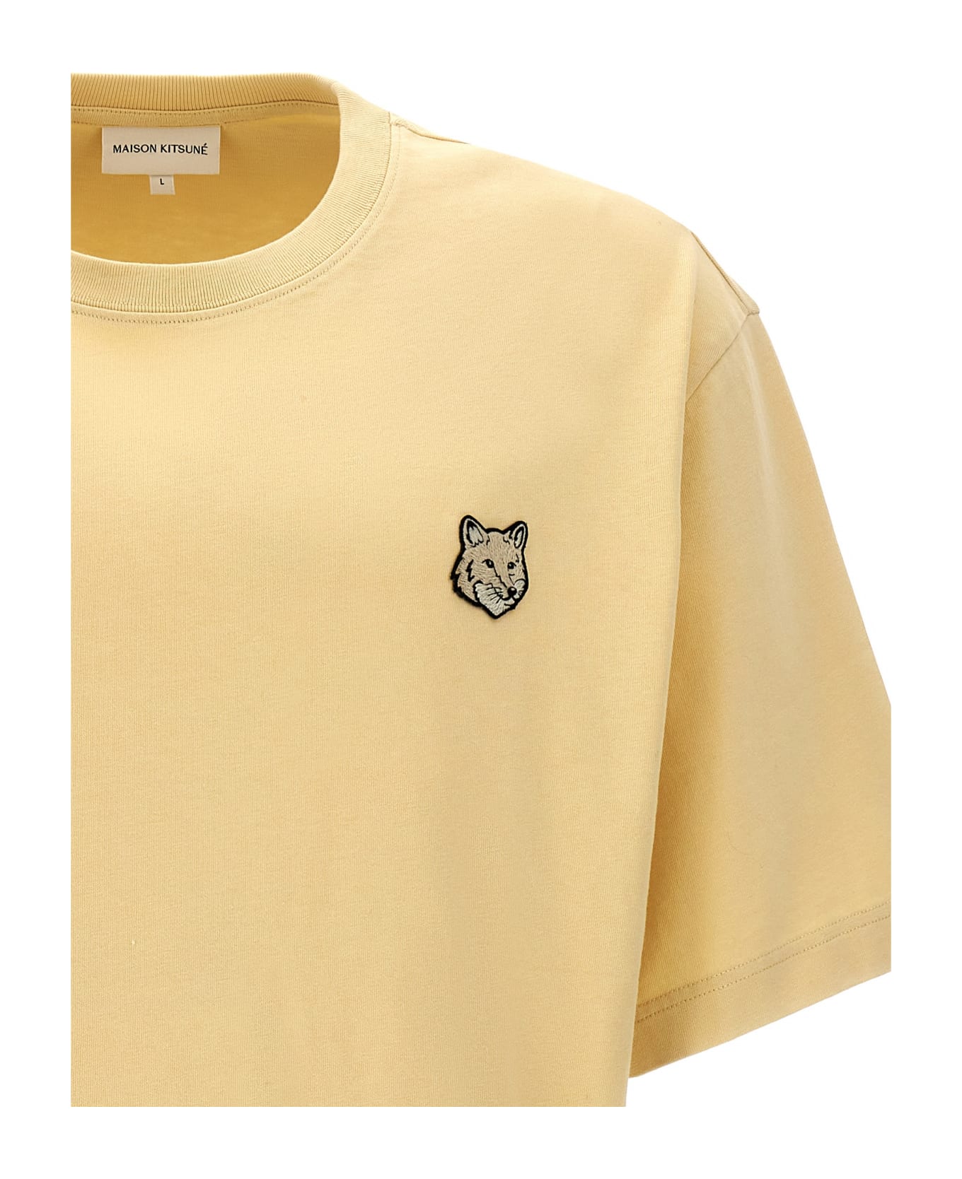 Maison Kitsuné 'bold Fox Head' T-shirt - Beige