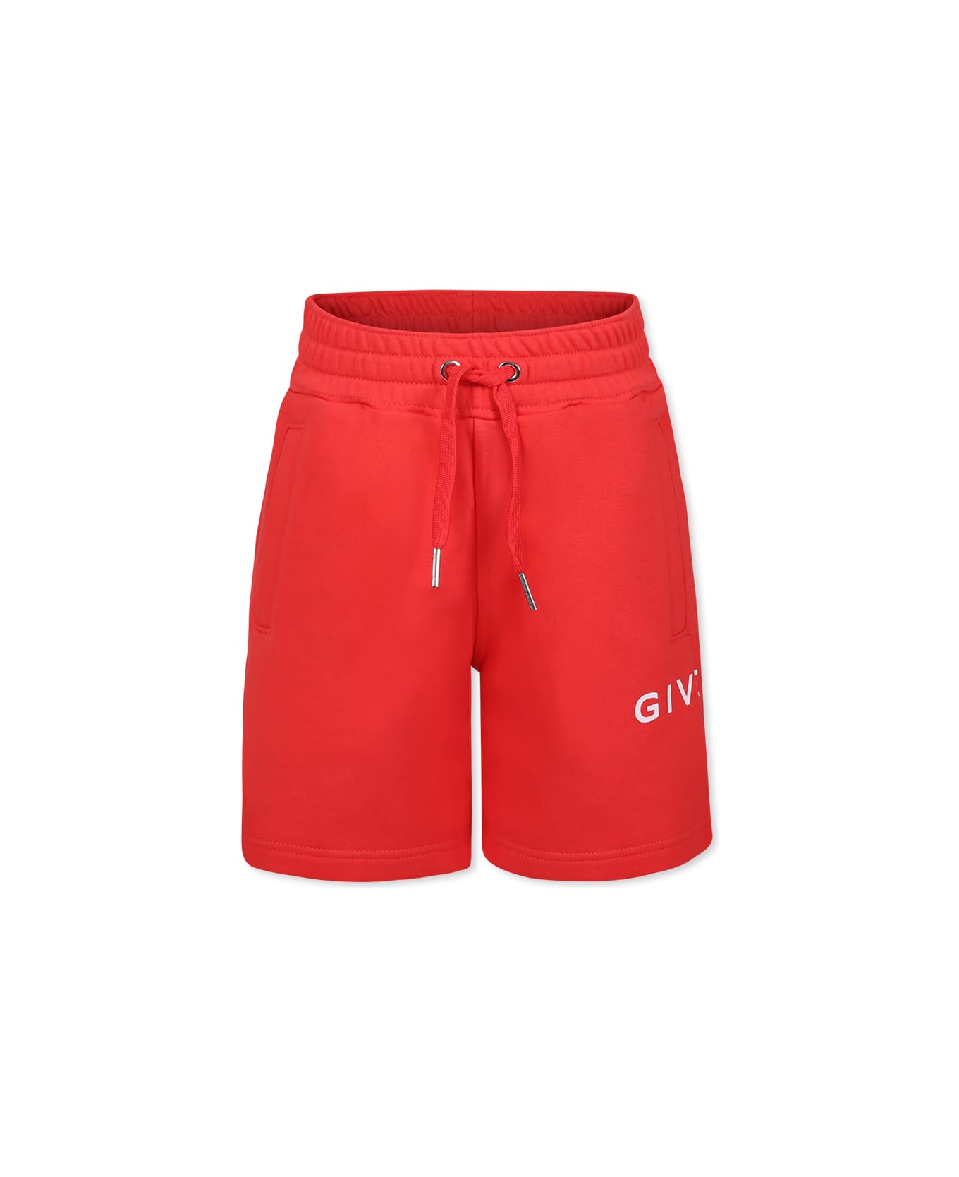 Givenchy Red Shorts For Boy With Logo - Red