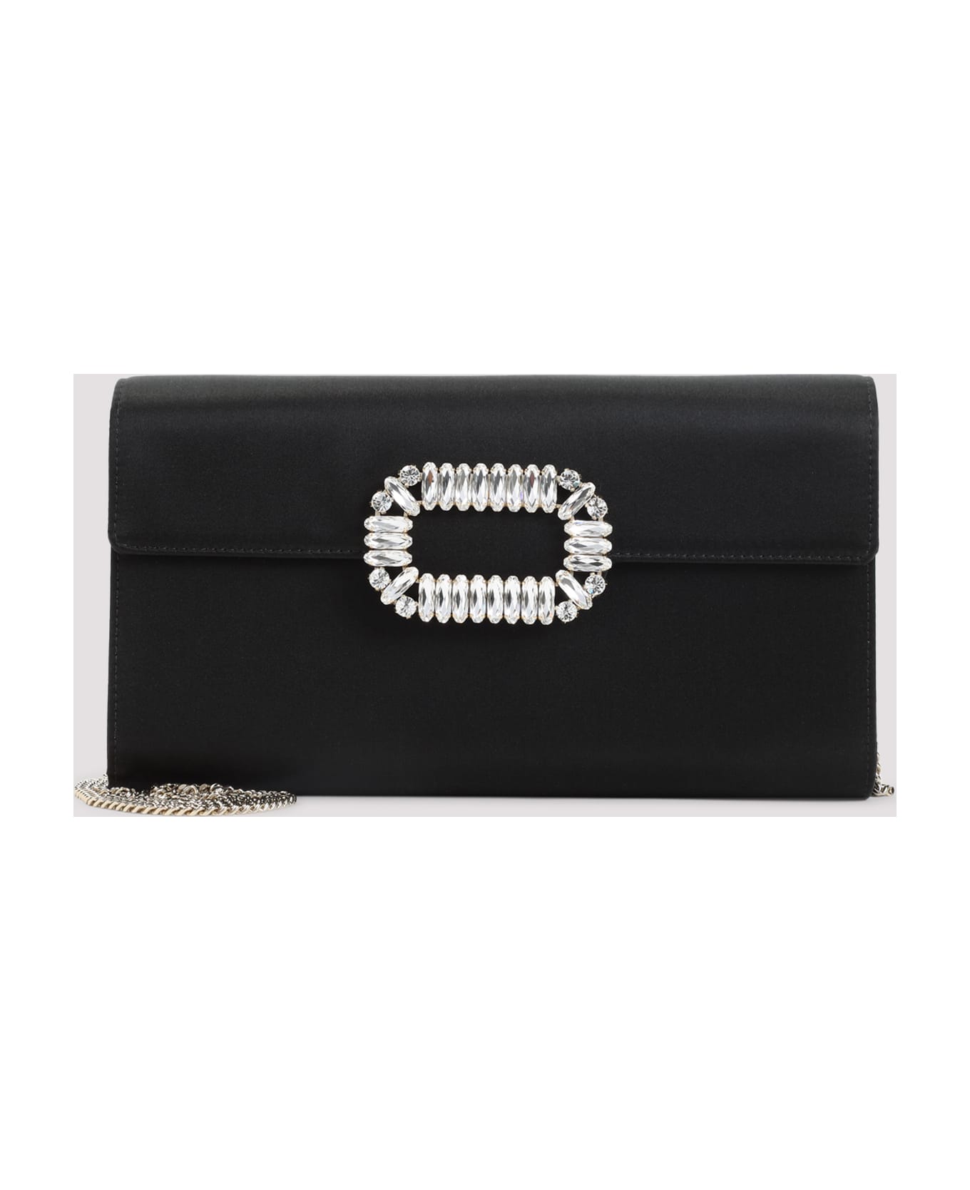 Roger Vivier Envelope Flap Sexy Choc Buckle Clutch - Nero