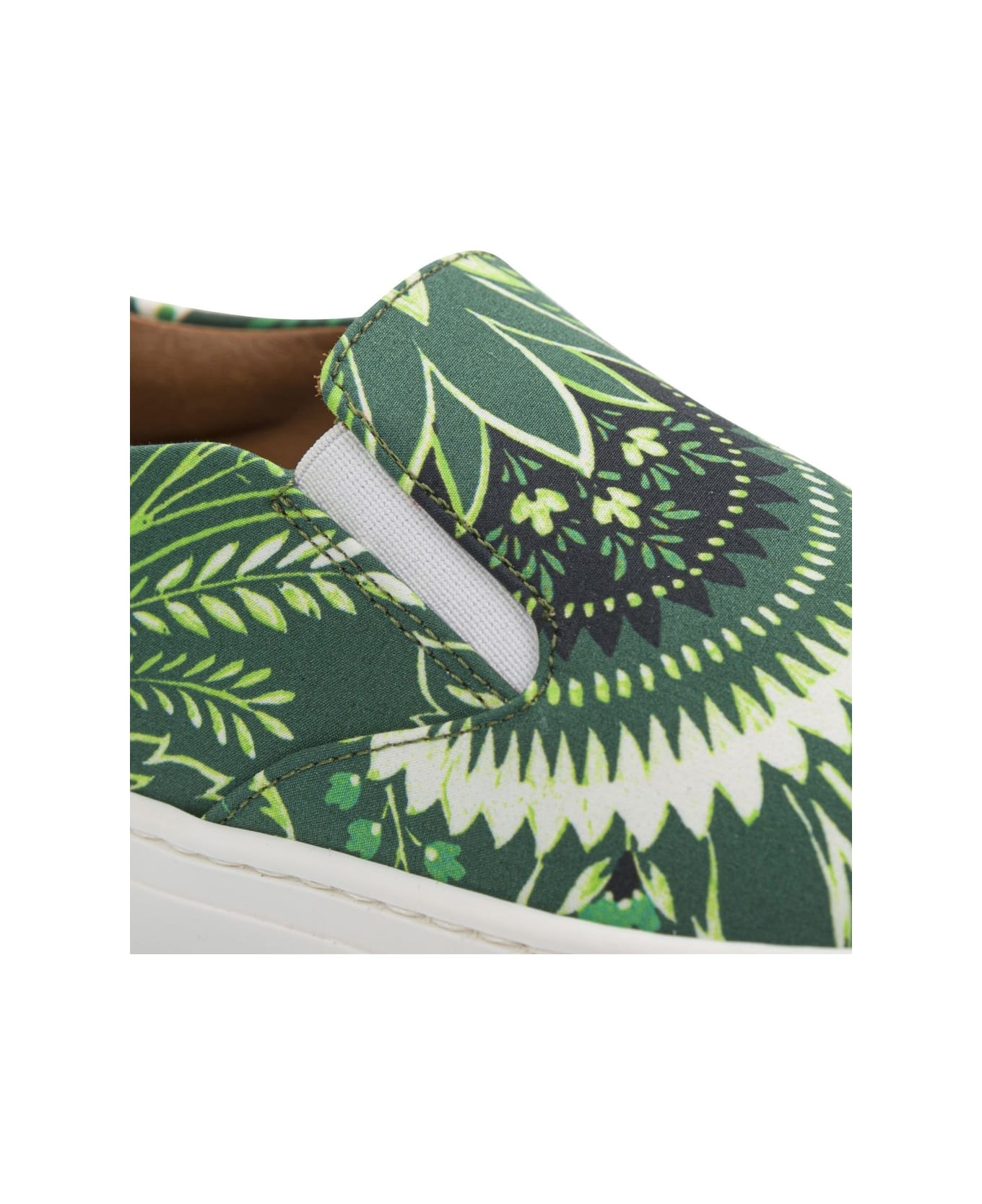 Etro Sneakers With Green Paisley Print - Green