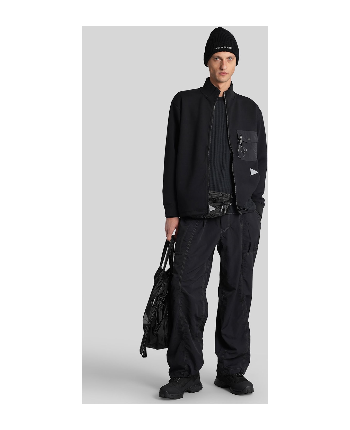 And Wander Sweatshirt In Black Polyester - black