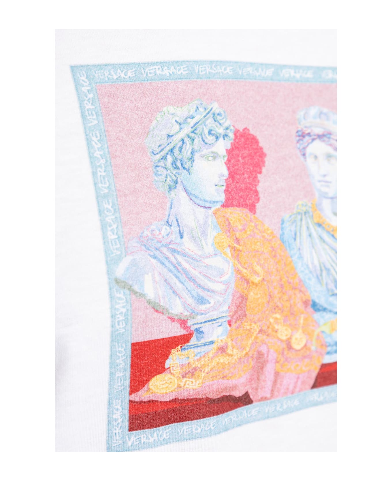 Versace T-shirt With Colorful Print - White + Print