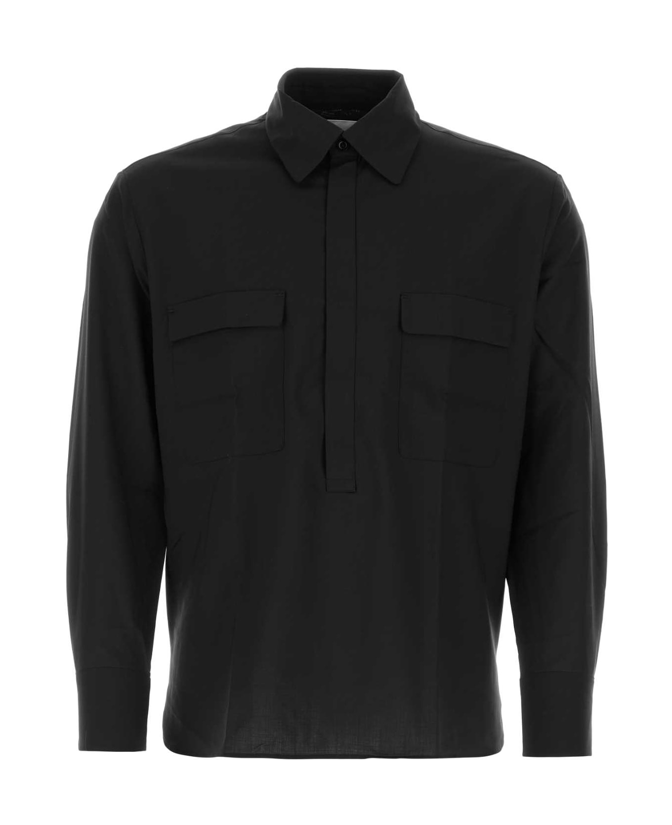 PT Torino Black Wool Shirt - NERA シャツ