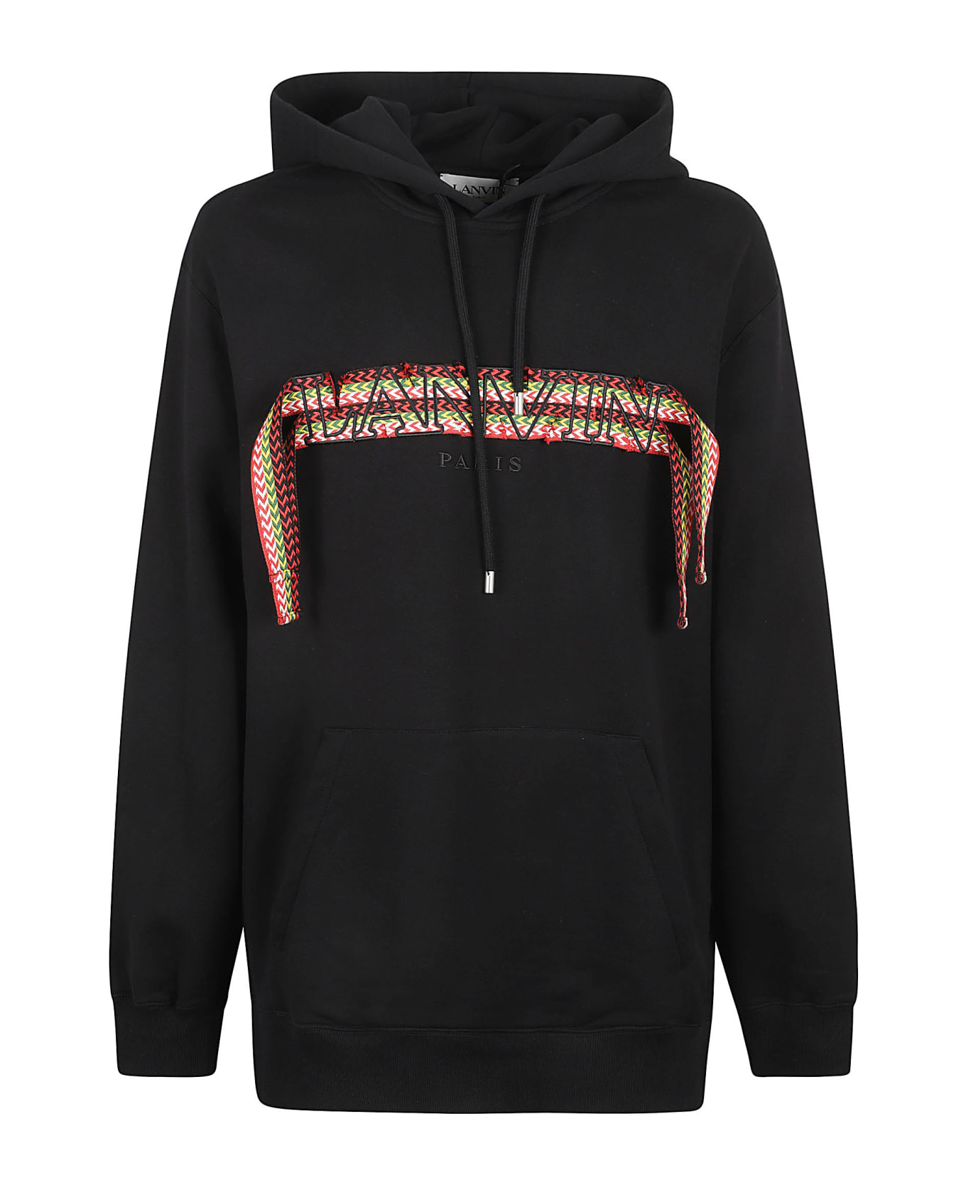 Lanvin Curb Laced Oversized Hoodie - Black フリース
