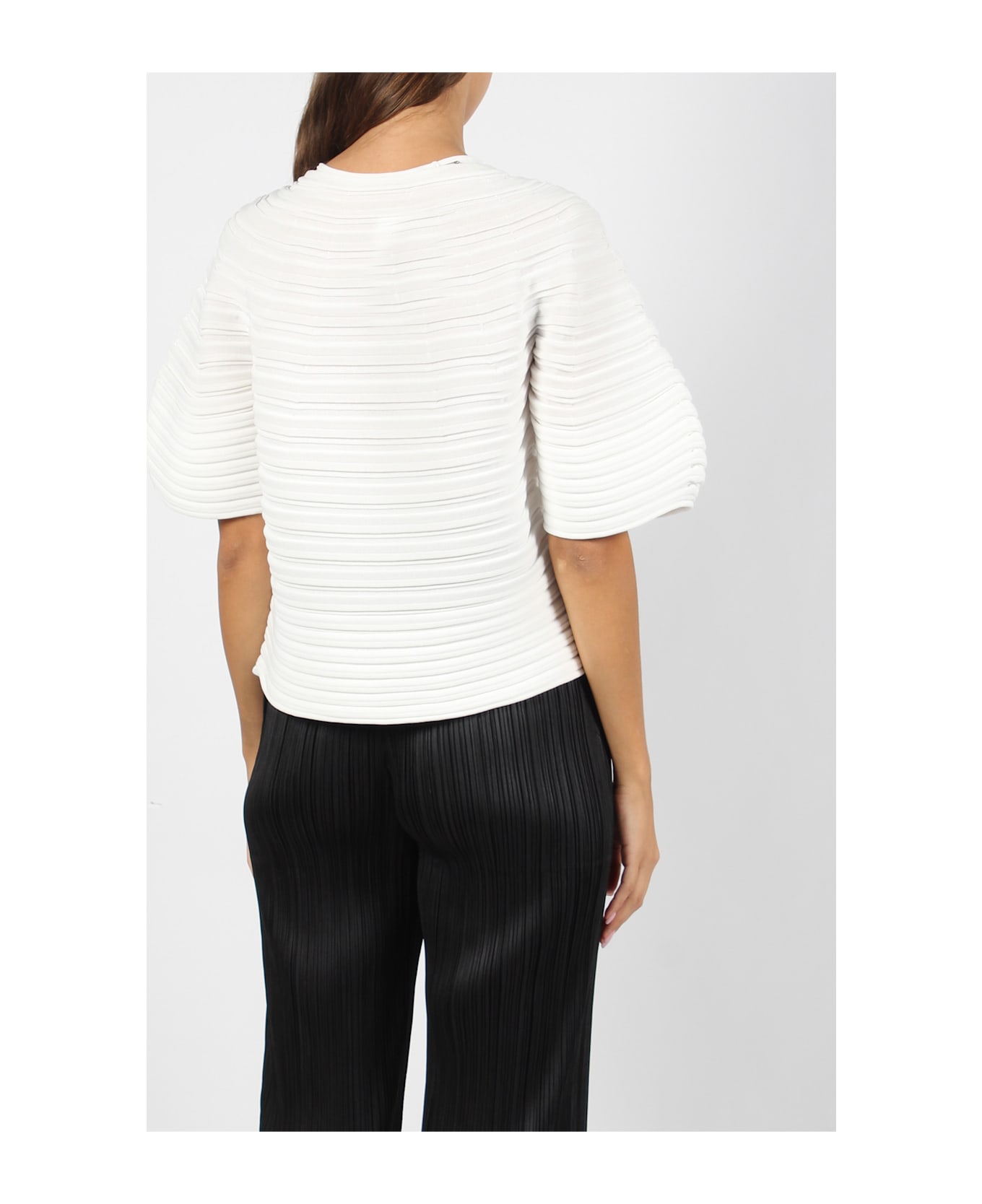 Pleats Please Issey Miyake Bell-shaped Top - White