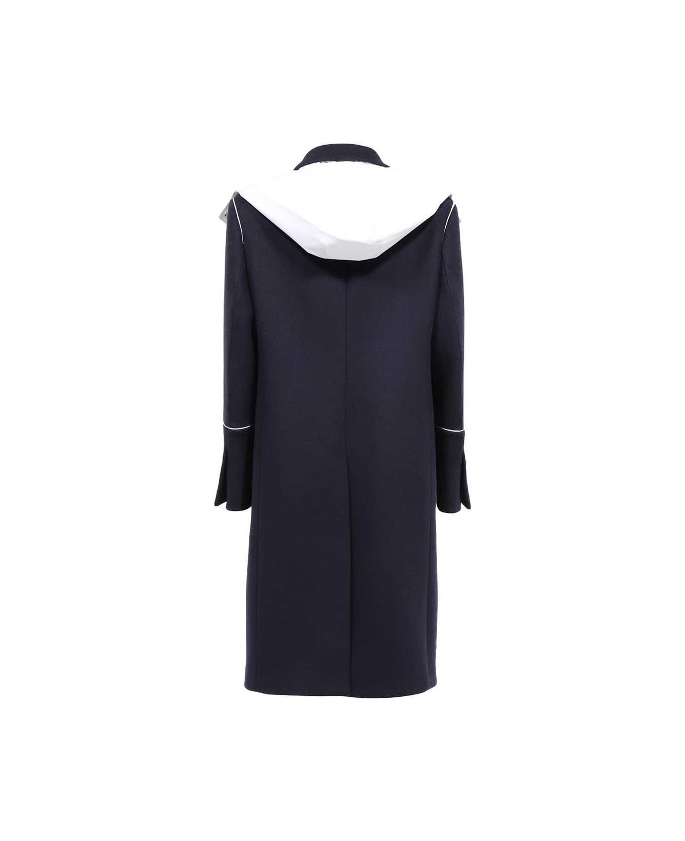 Ferragamo Wool Long Coat - blue