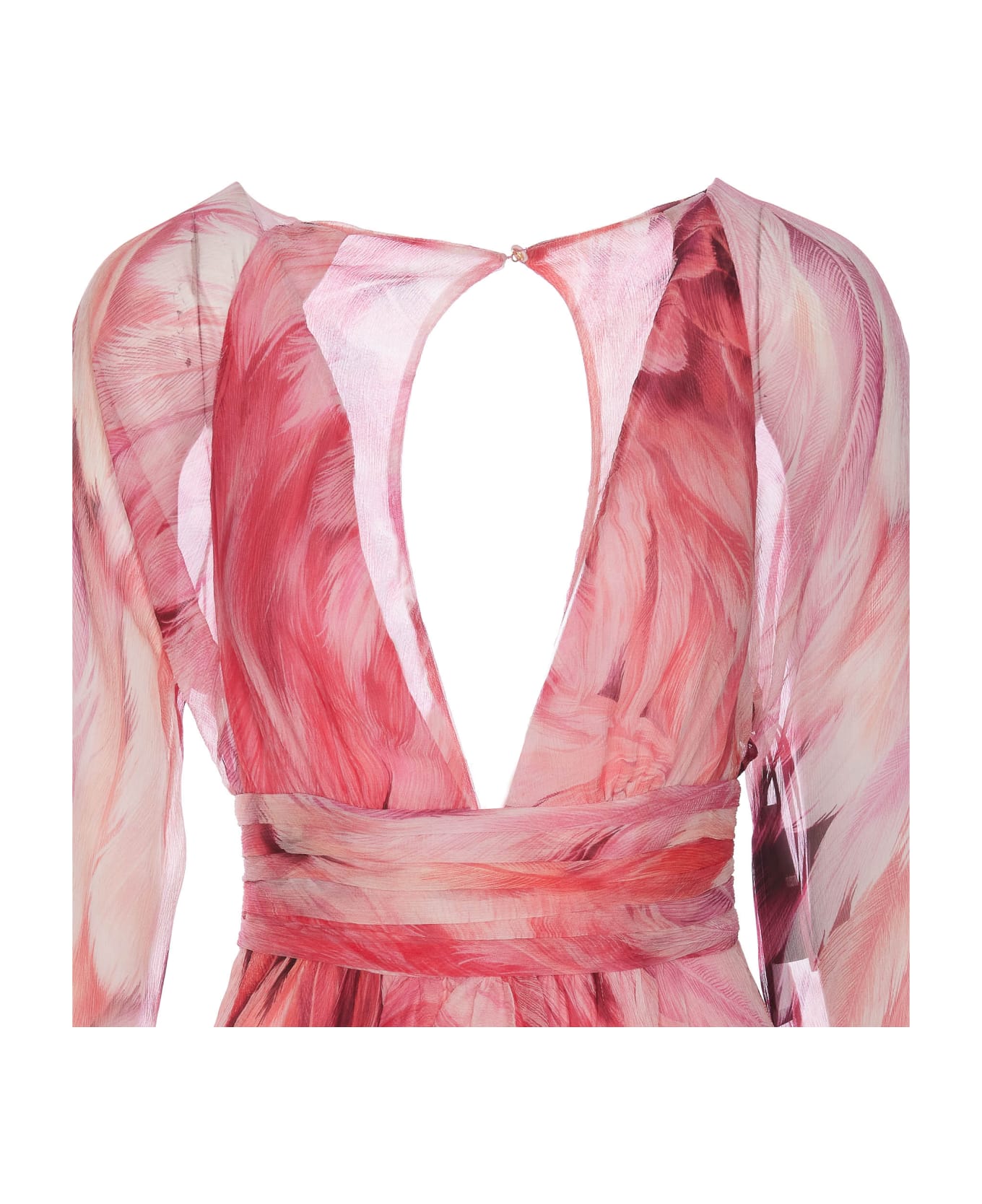 Roberto Cavalli Long Plumage Print Dress - Pink ワンピース＆ドレス