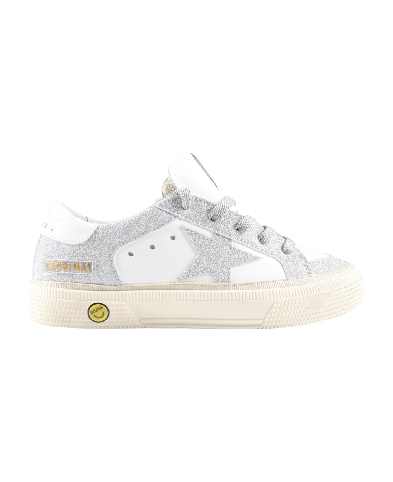 Golden Goose White Sneakers For Girl With Silver 371826-01 - White