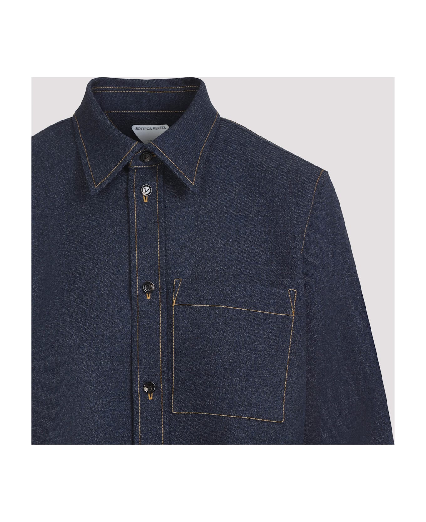 Bottega Veneta Wool Drill Shirt - Dark Indigo