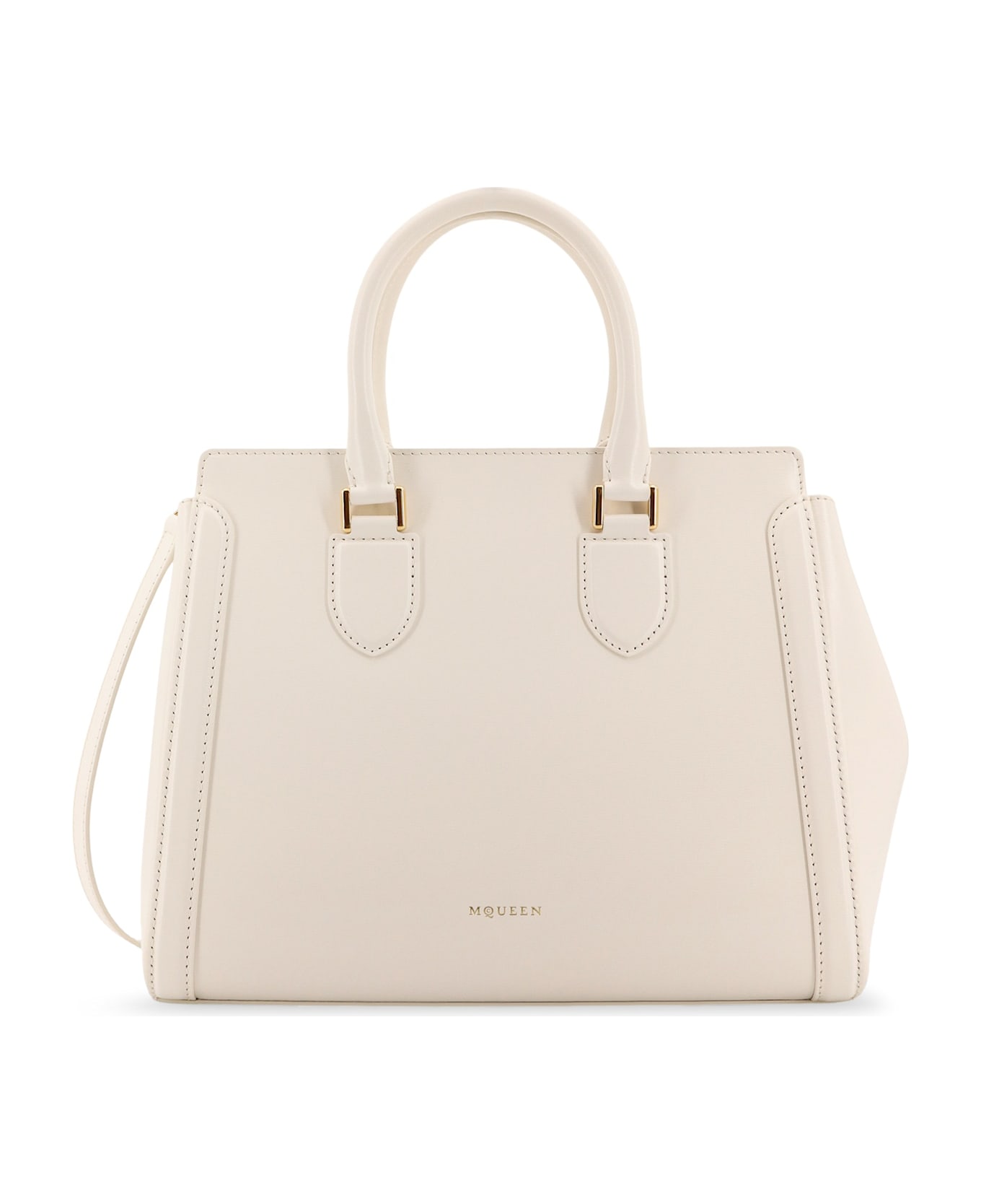 Alexander McQueen Birdee Large Leather Shoulder Bag - White