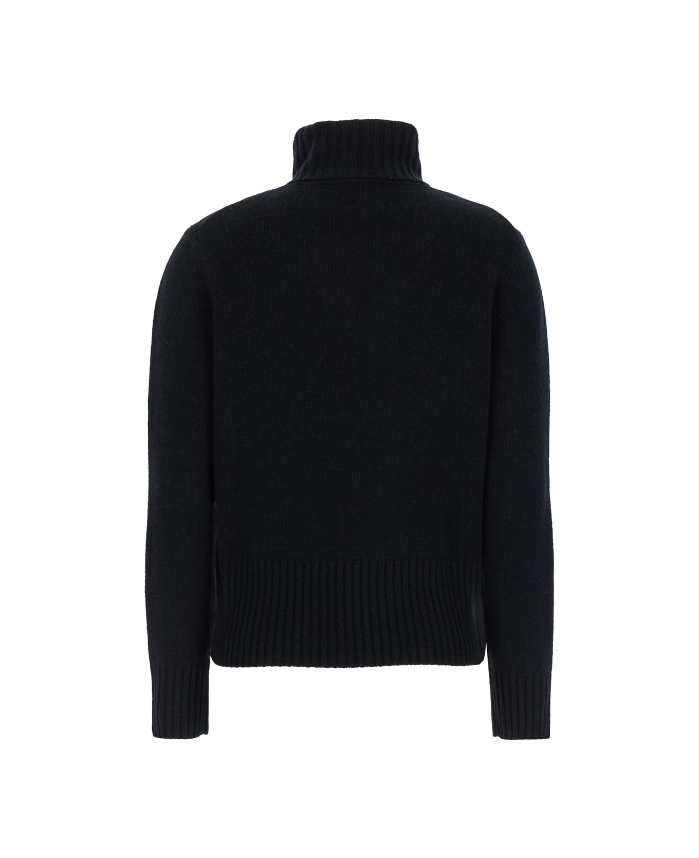 Allude Black High Neck Sweater In Wool And Cashmere Woman - Black