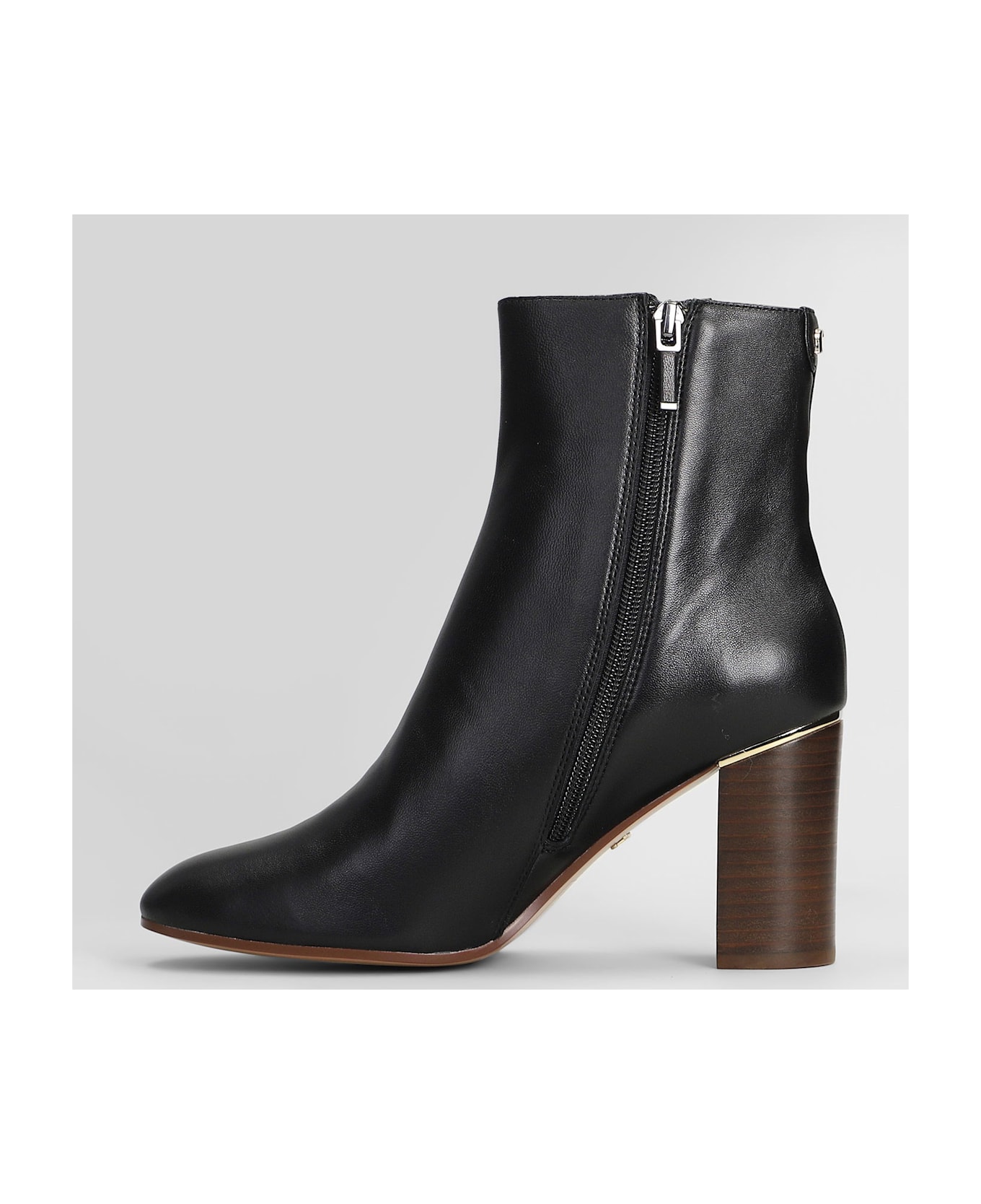 Lola Cruz High Heels Ankle Boots In Black Leather - black