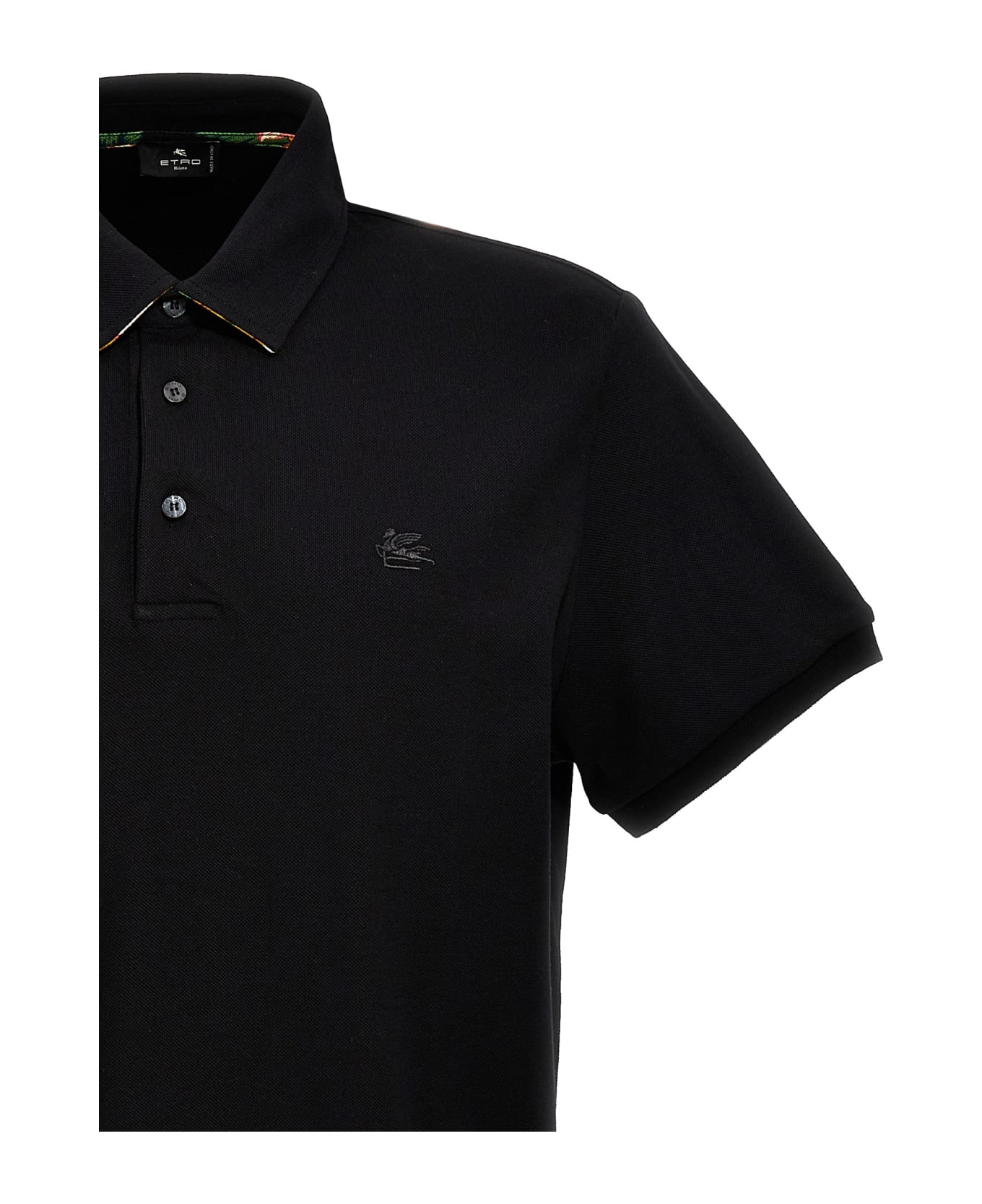 Etro Logo Embroidery Polo Shirt - Black ポロシャツ
