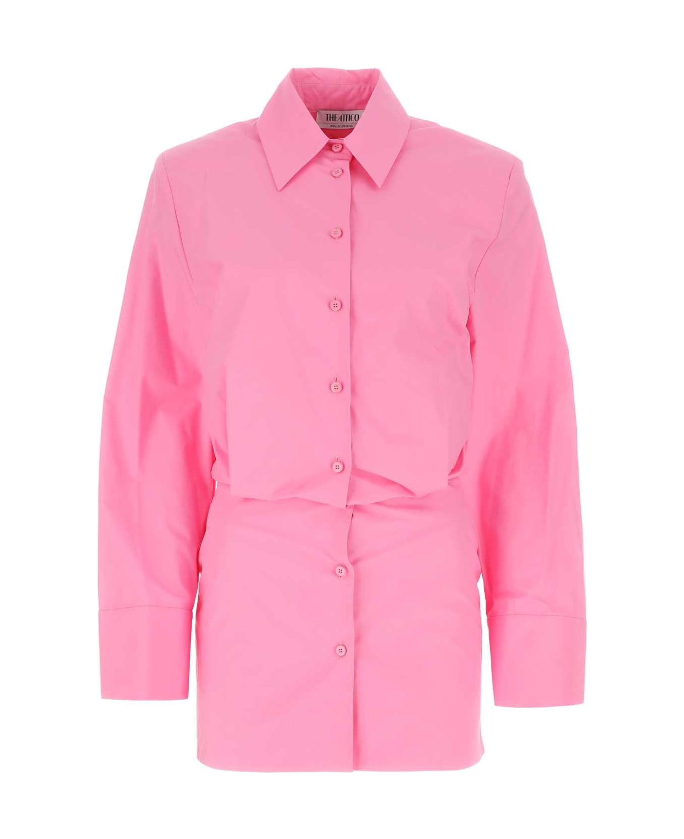 The Attico Pink Poplin Margot Shirt Mini Dress - 367