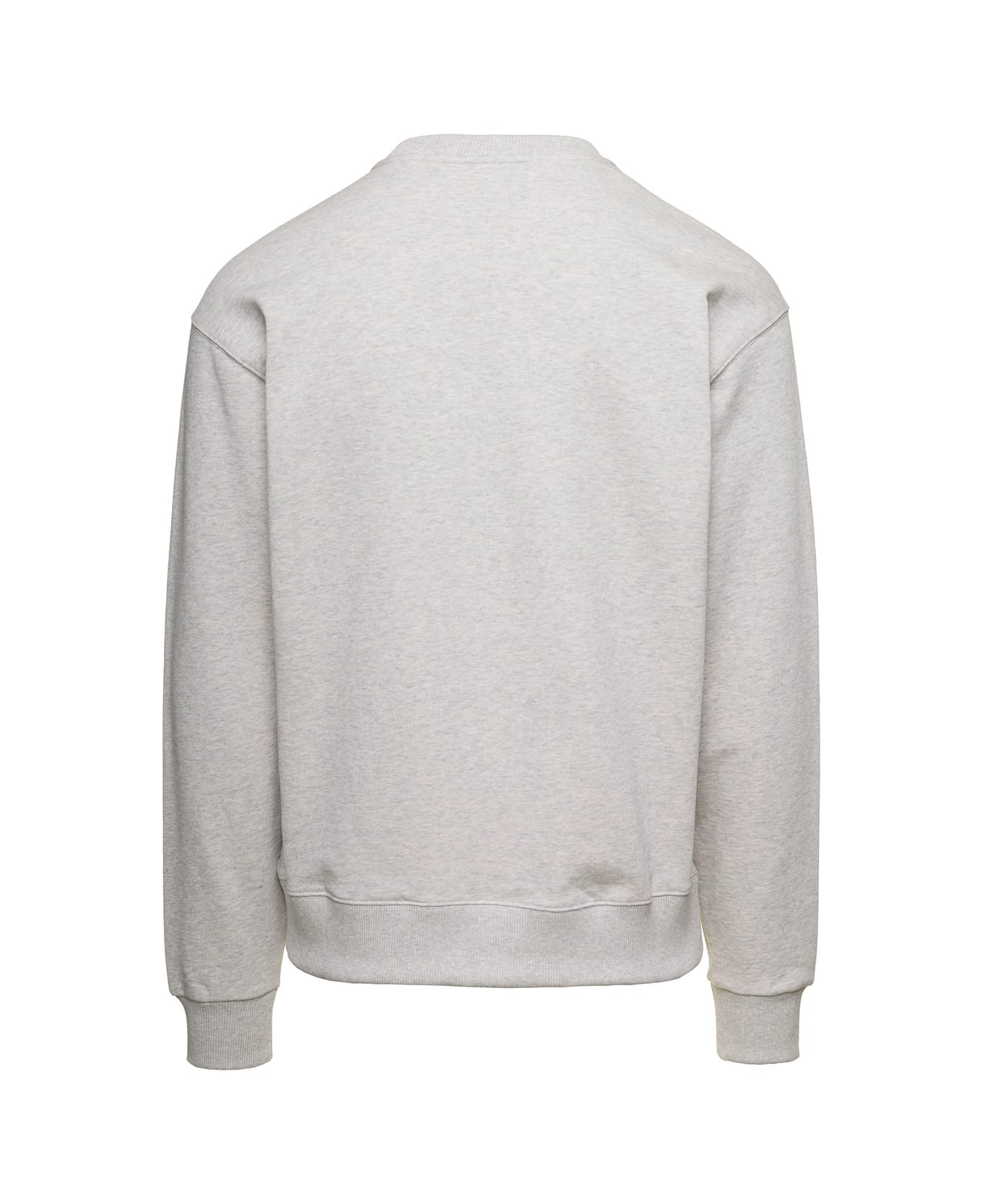 Kenzo Grey Crewneck Sweatshirt With Logo Patch In Cotton Man - Grey