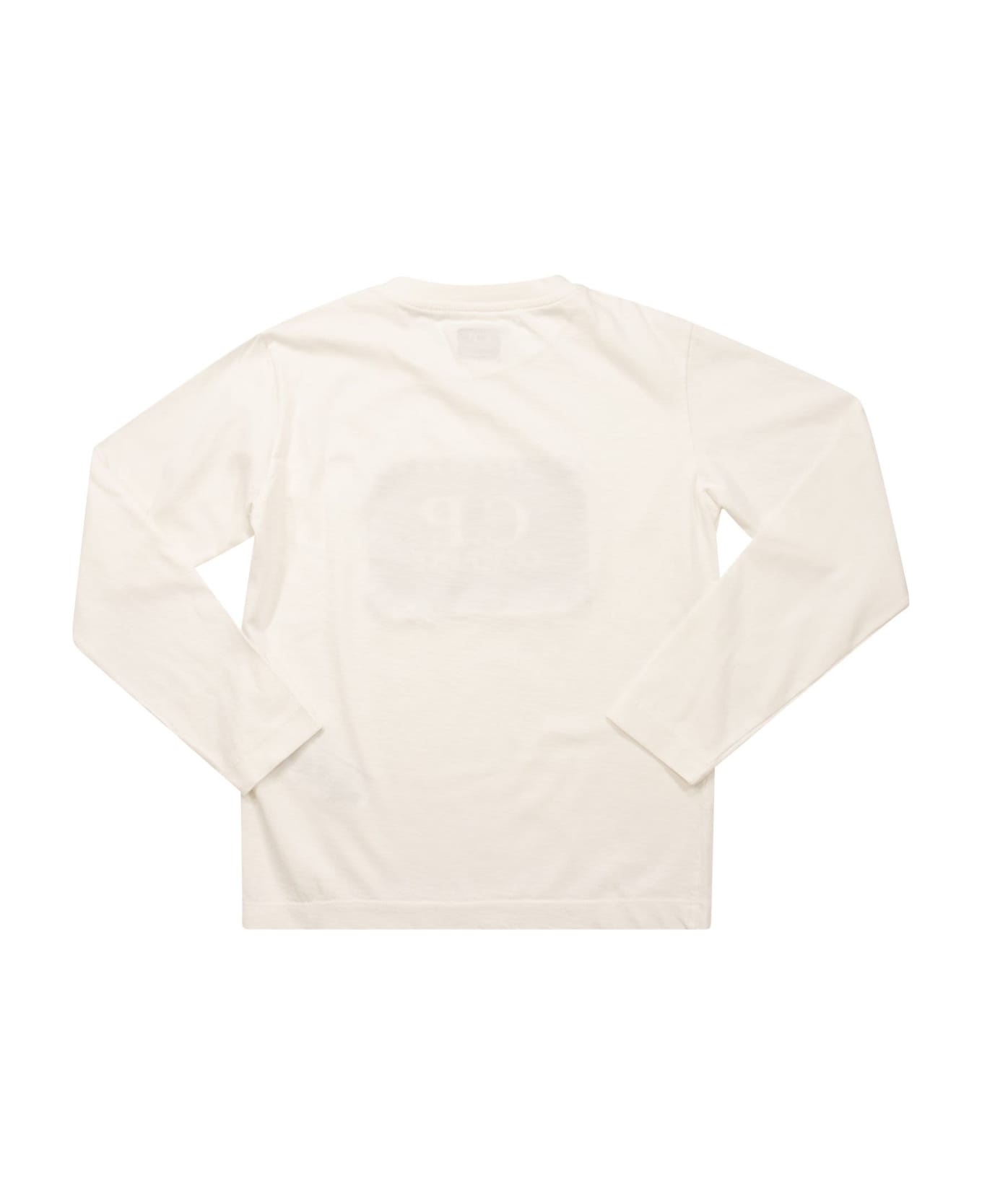 C.P. Company Logo Long Sleeved T-shirt - White