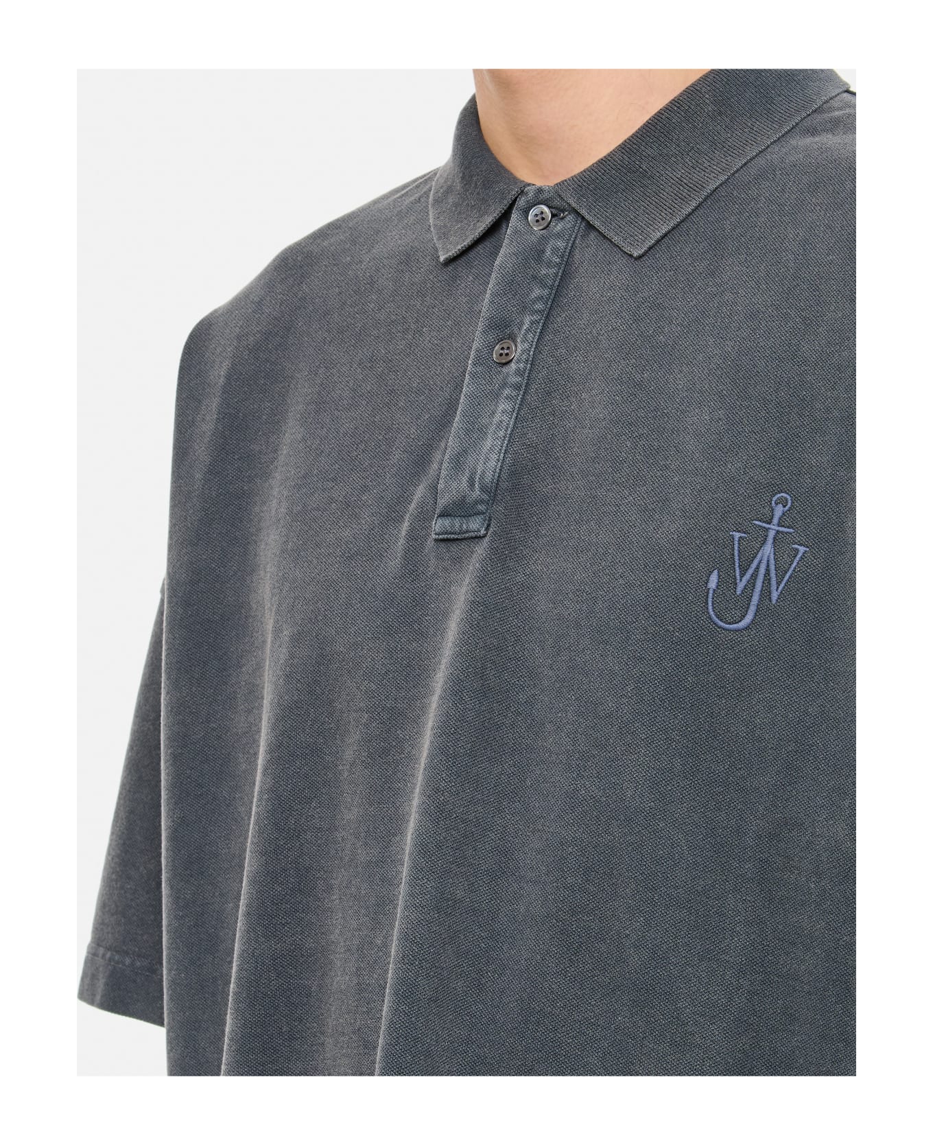 J.W. Anderson Anchor Short Sleeve Polo Shirt - Grey