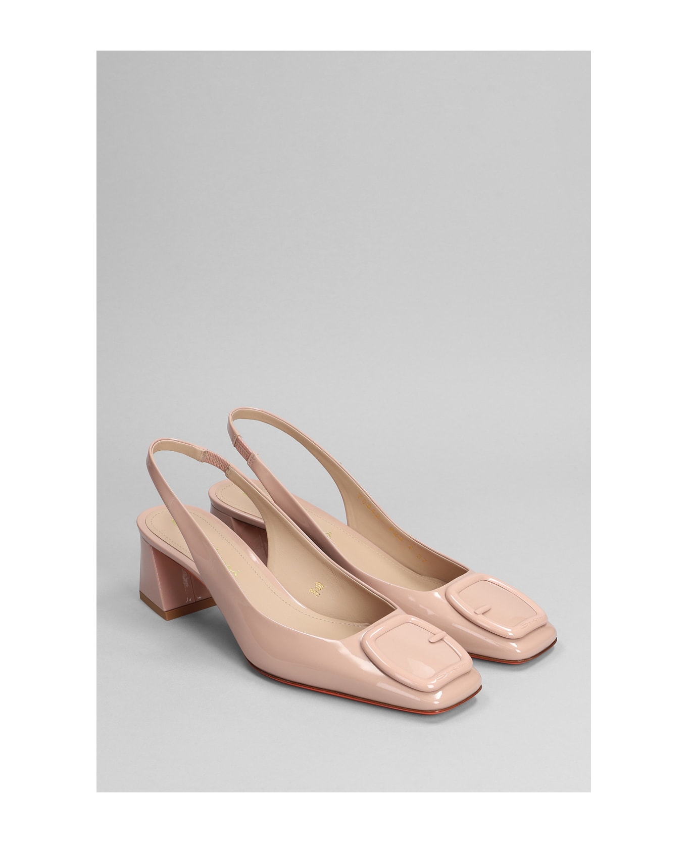 Santoni Medium Heel Slingbacks - powder