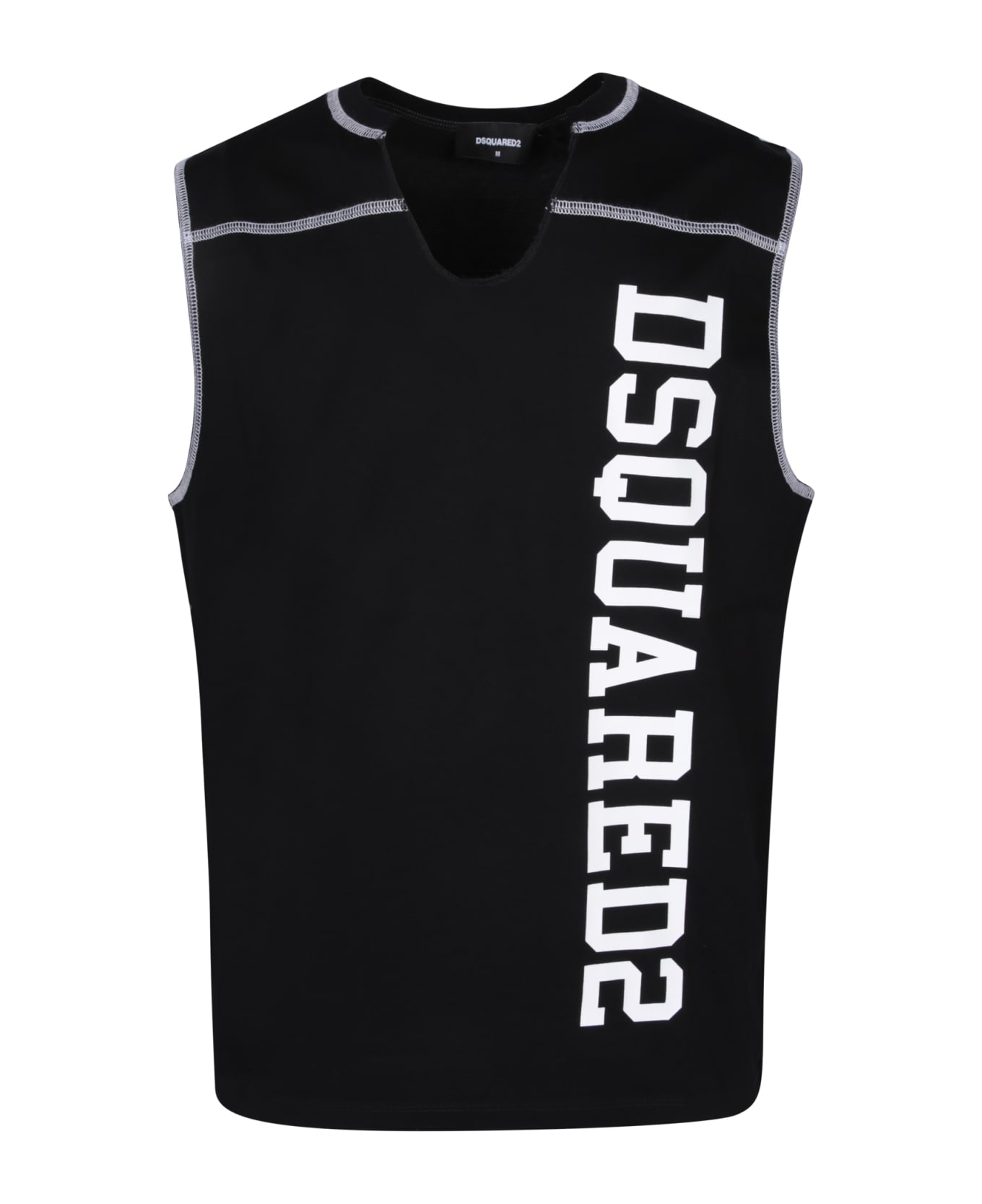 Dsquared2 Logo-printed Sleeveless Tank Top - Black タンクトップ