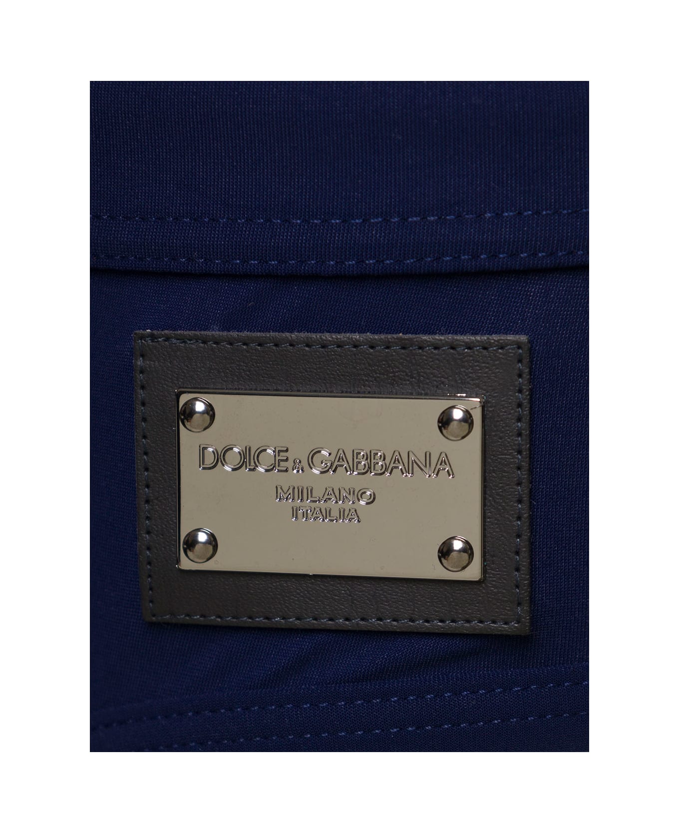 Dolce & Gabbana Blue Swim Brief With Branded Drawstring And Logo Tag In Stretch Polyamide Man - Blu