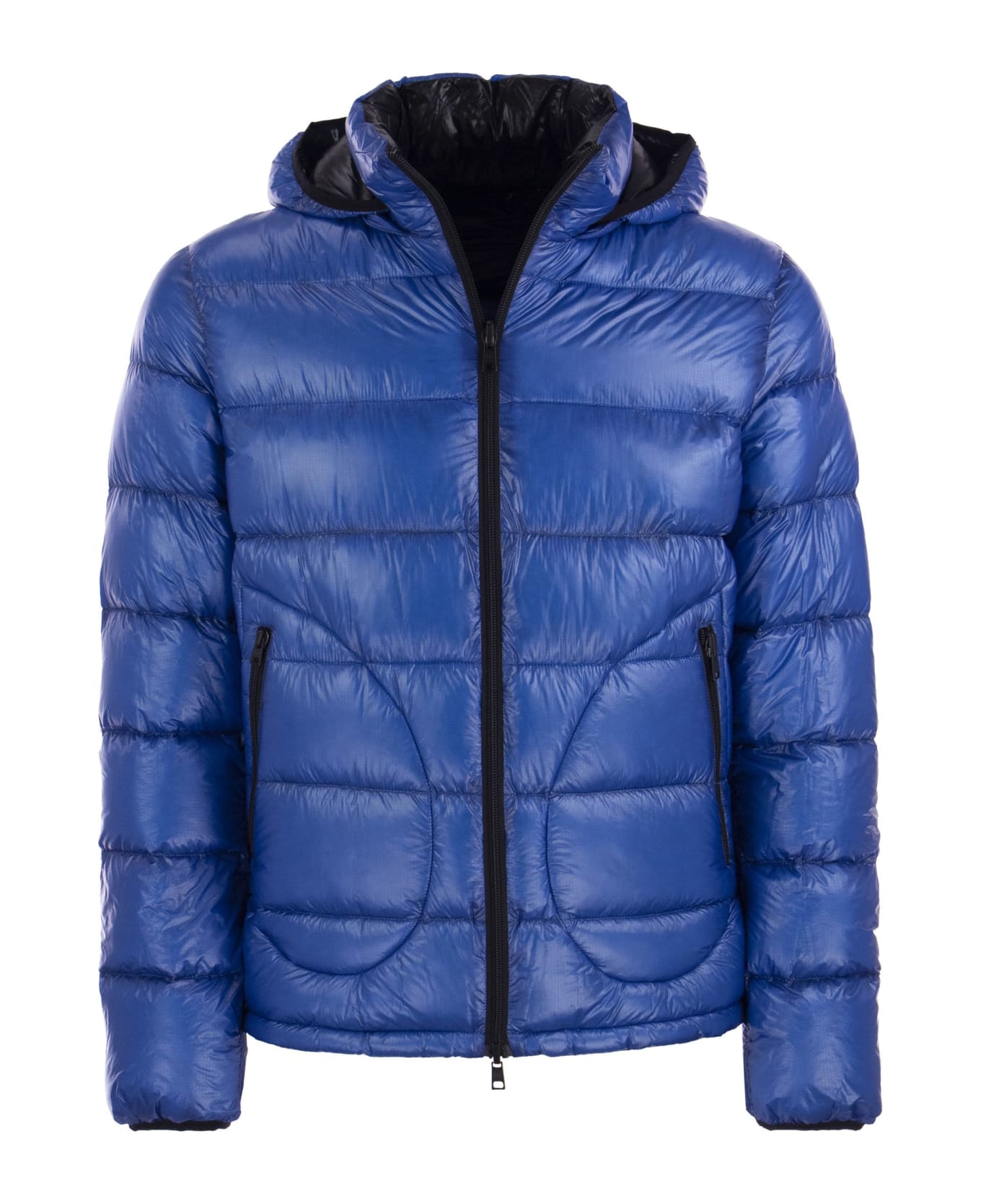 Herno Reversible Down Jacket With Hood - Bluette