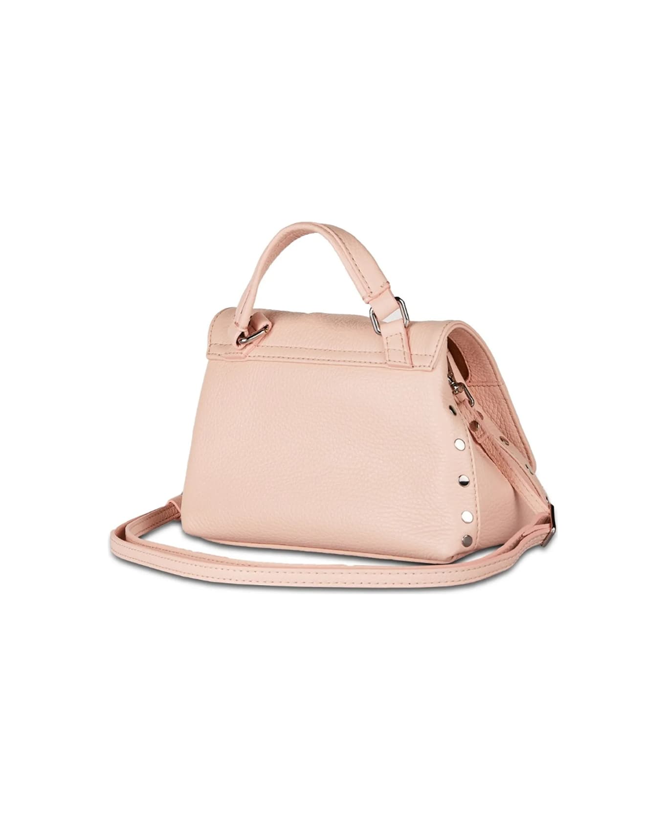 Zanellato Postina Daily Pink Leather Bag With Shoulder Strap - ROSA COCOON