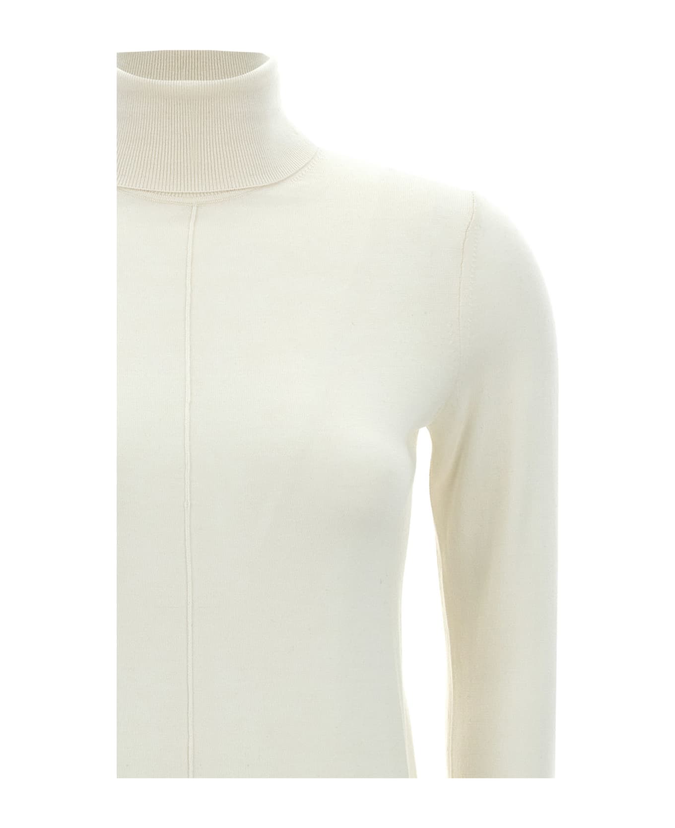 Chloé Logo Embroidery Turtleneck Sweater - White