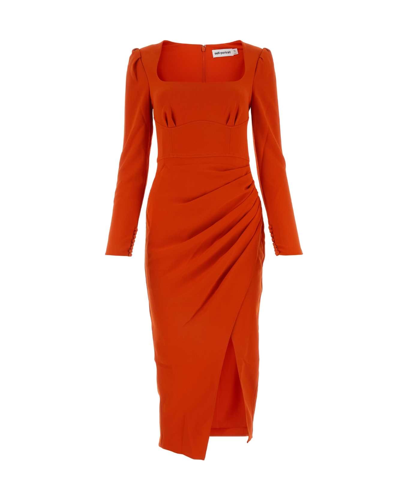 self-portrait Red Crepe Dress - RED