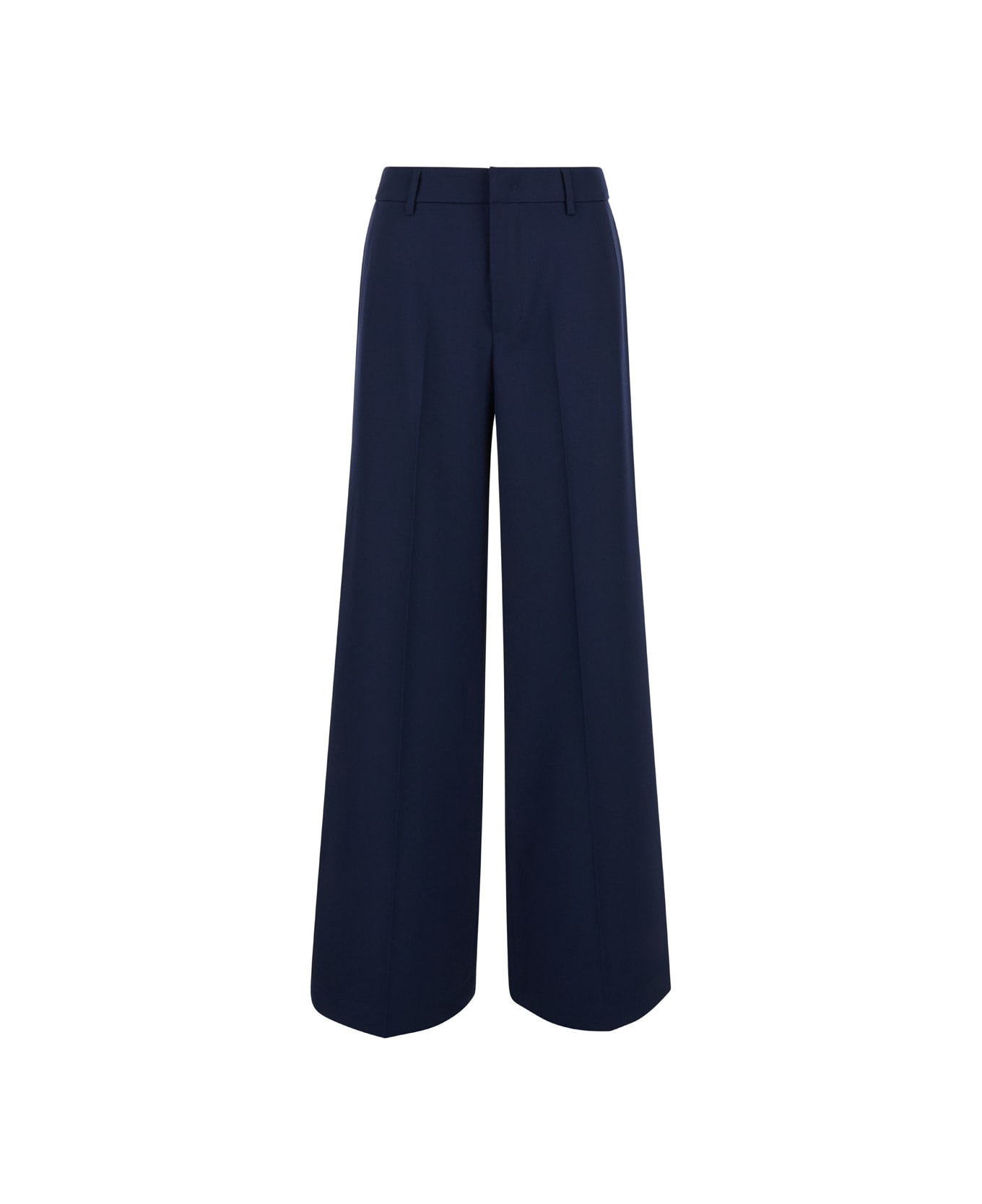 PT01 Blue Wide Leg Pants In Polyester Woman - Blu