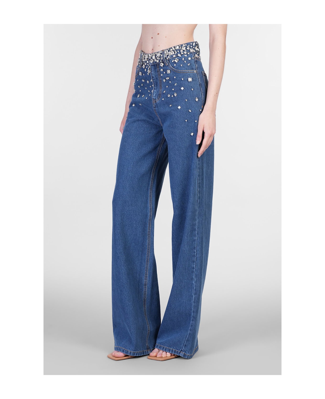 retrofete Jenna Jeans In Blue Cotton - blue
