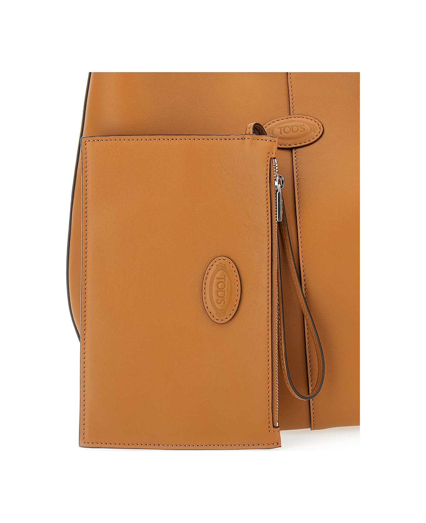 【送料&関税込】Tod's Brown Hobo Bag With Contrasting Edges Tod's Brown Hobo Bag With Contrasting Edges In Leather Woman