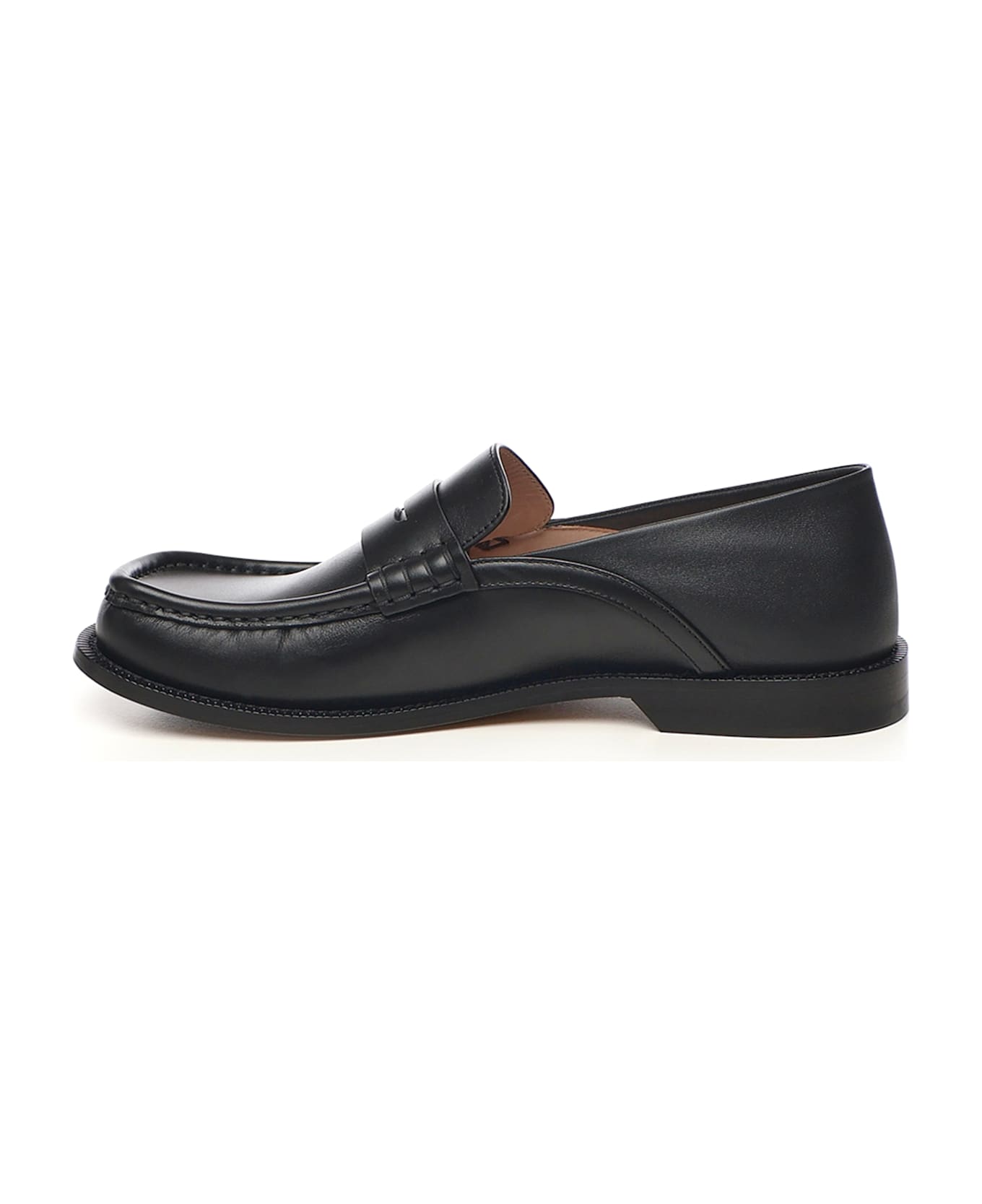 Loewe Campo Flap Back Loafers In Calfskin - Black