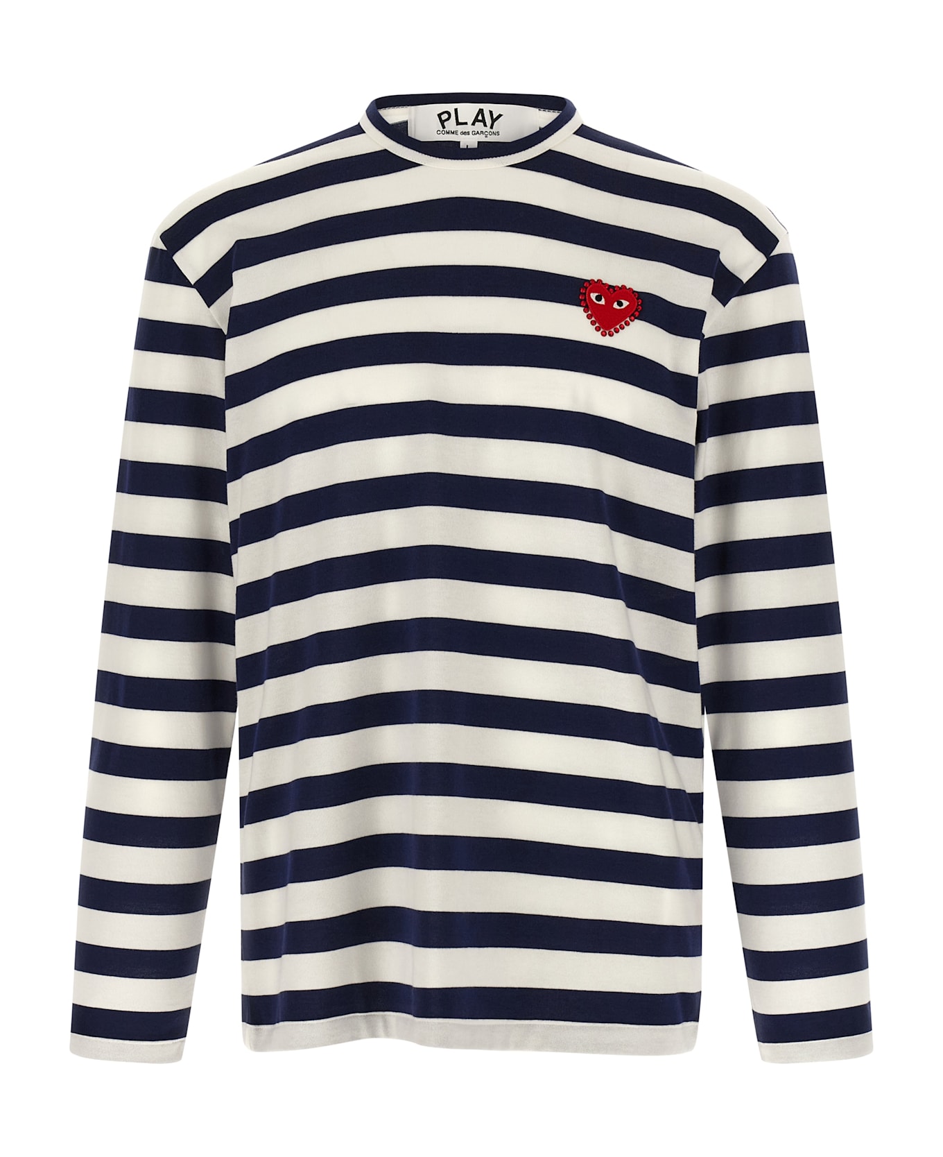 Comme des Garçons Play Logo Patch Stripes T-shirt - Blue