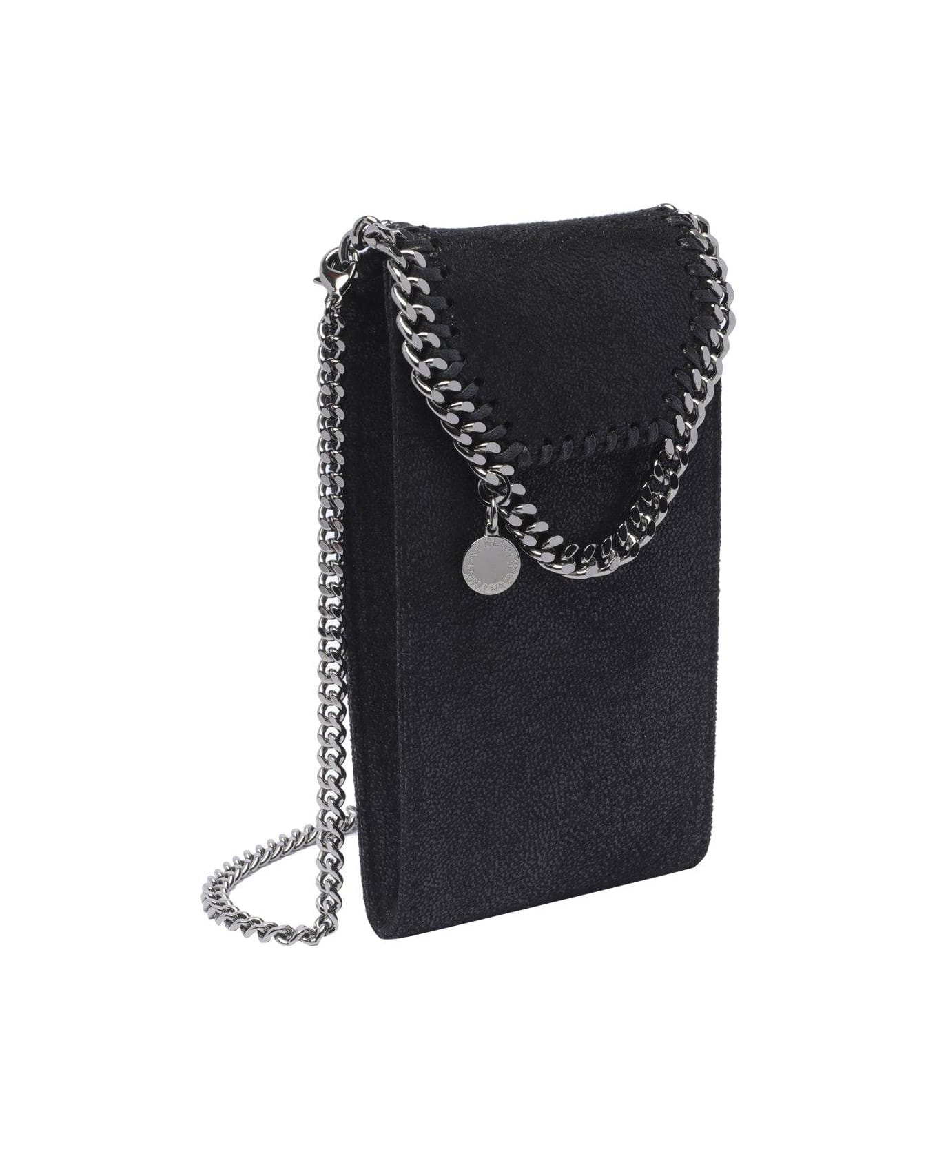 Stella McCartney Stitched-trim Chain-linked Phone Case - BLACK クラッチバッグ