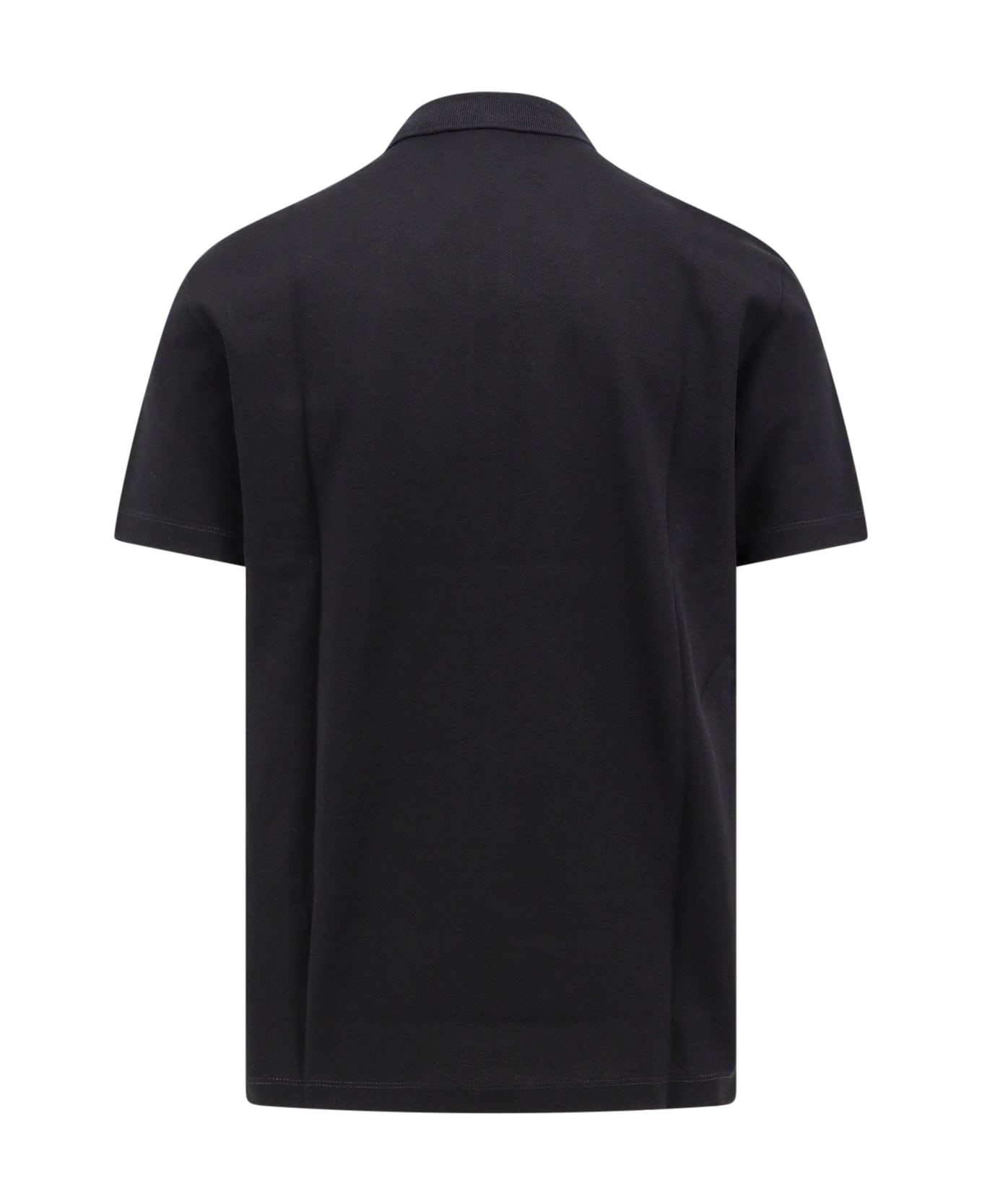 Versace Logo Patch Short-sleeved Polo Shirt - Black