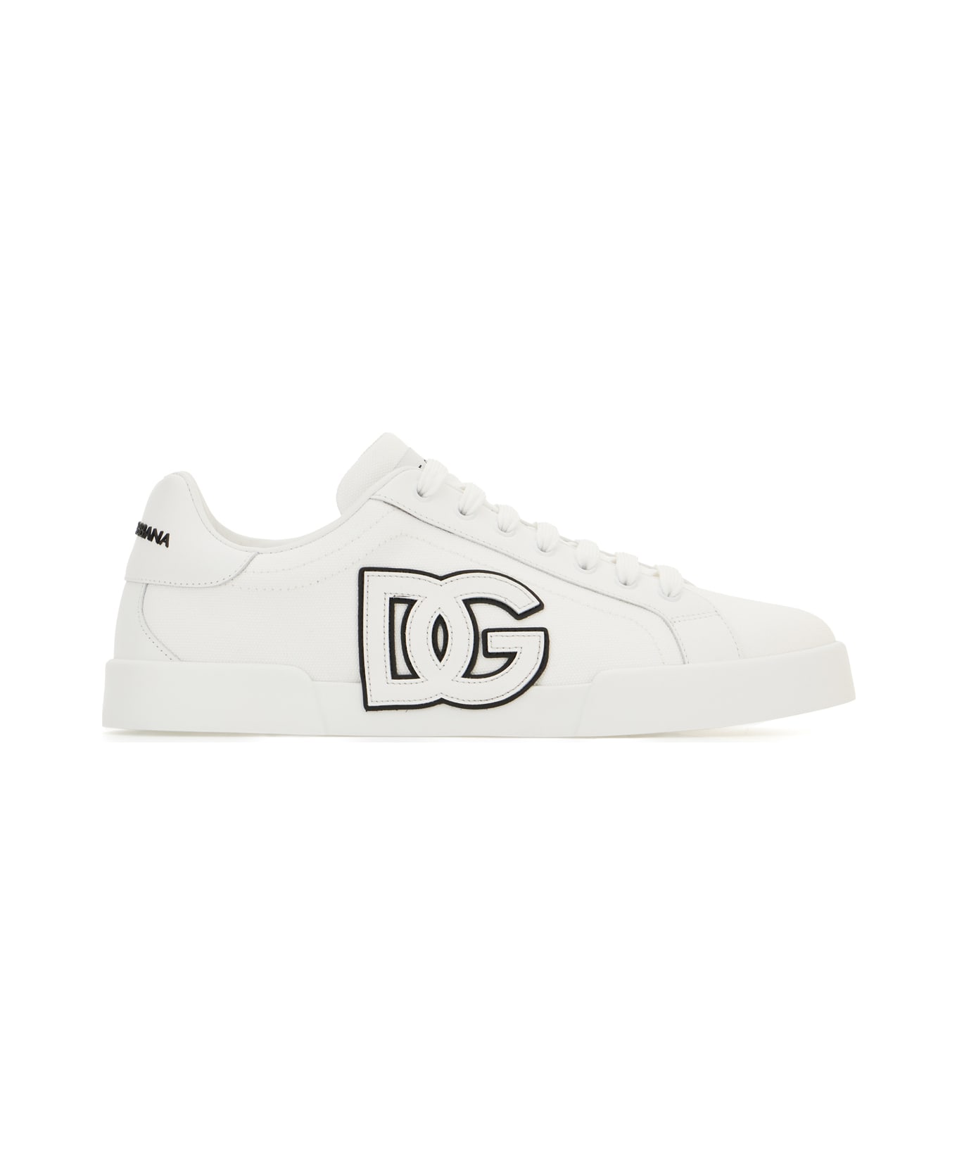 Dolce & Gabbana White Canvas Sneakers - WHITE BLACK