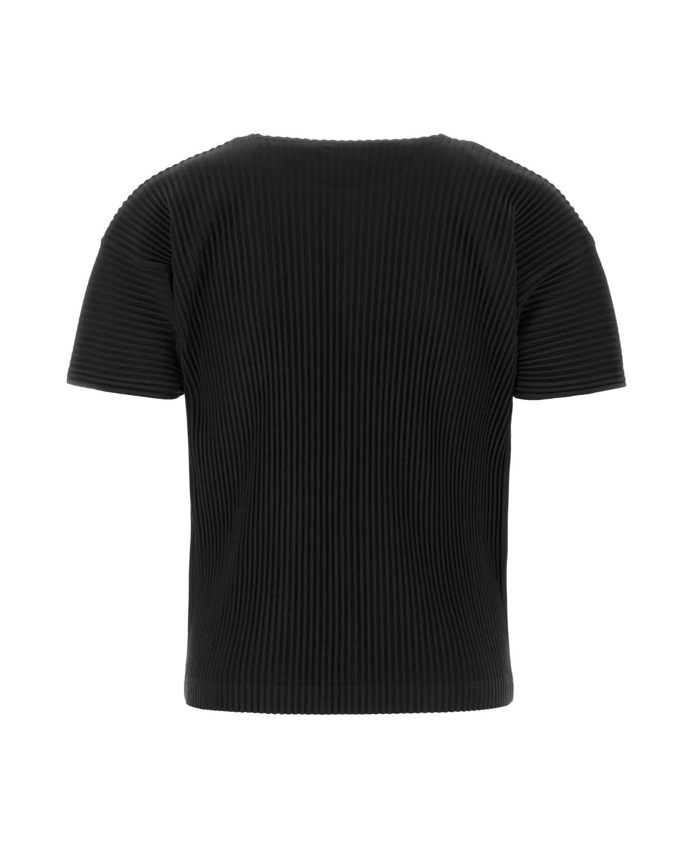 Homme Plissé Issey Miyake Black Polyester T-shirt - BLACK