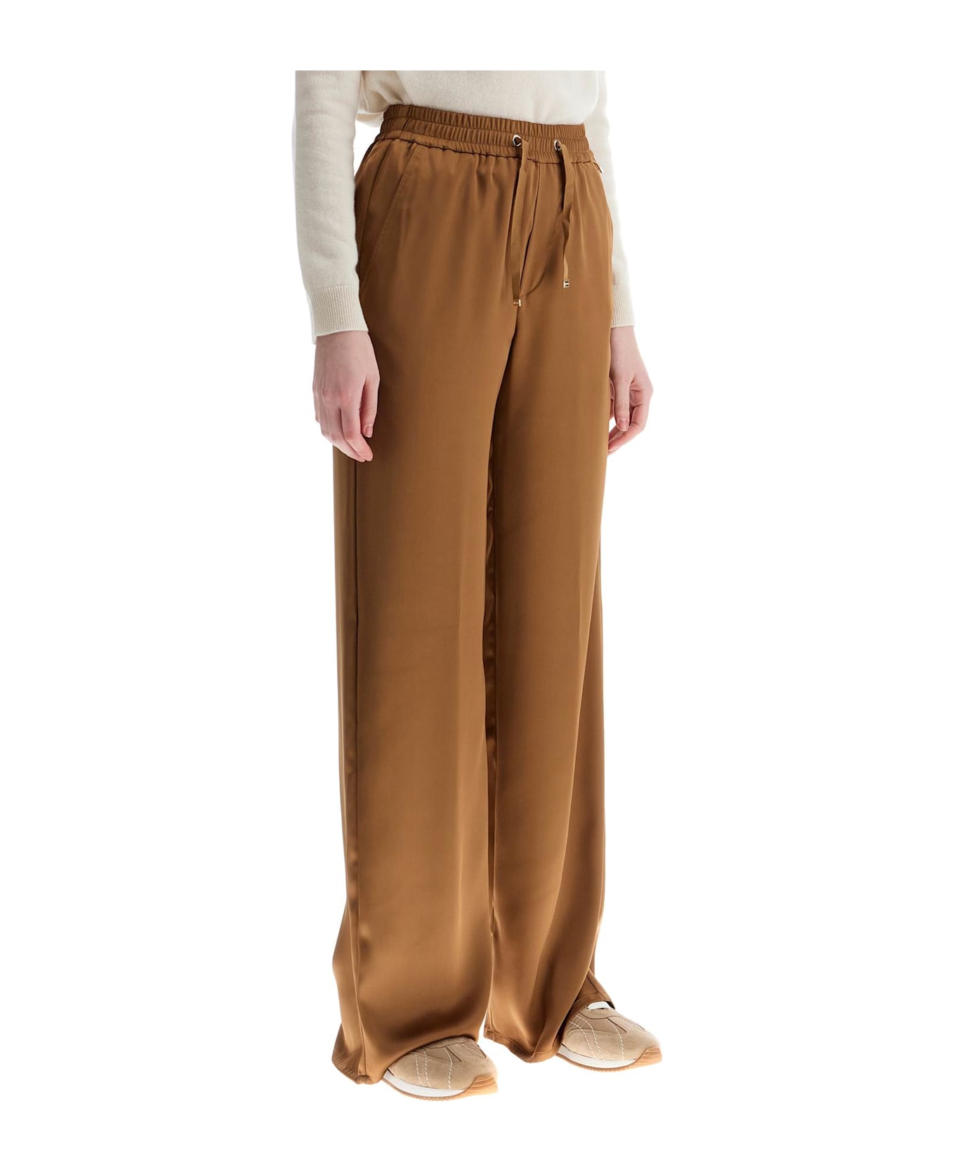 Herno Wide Leg Camel Polyester Pants - CAMMELLO (Brown)