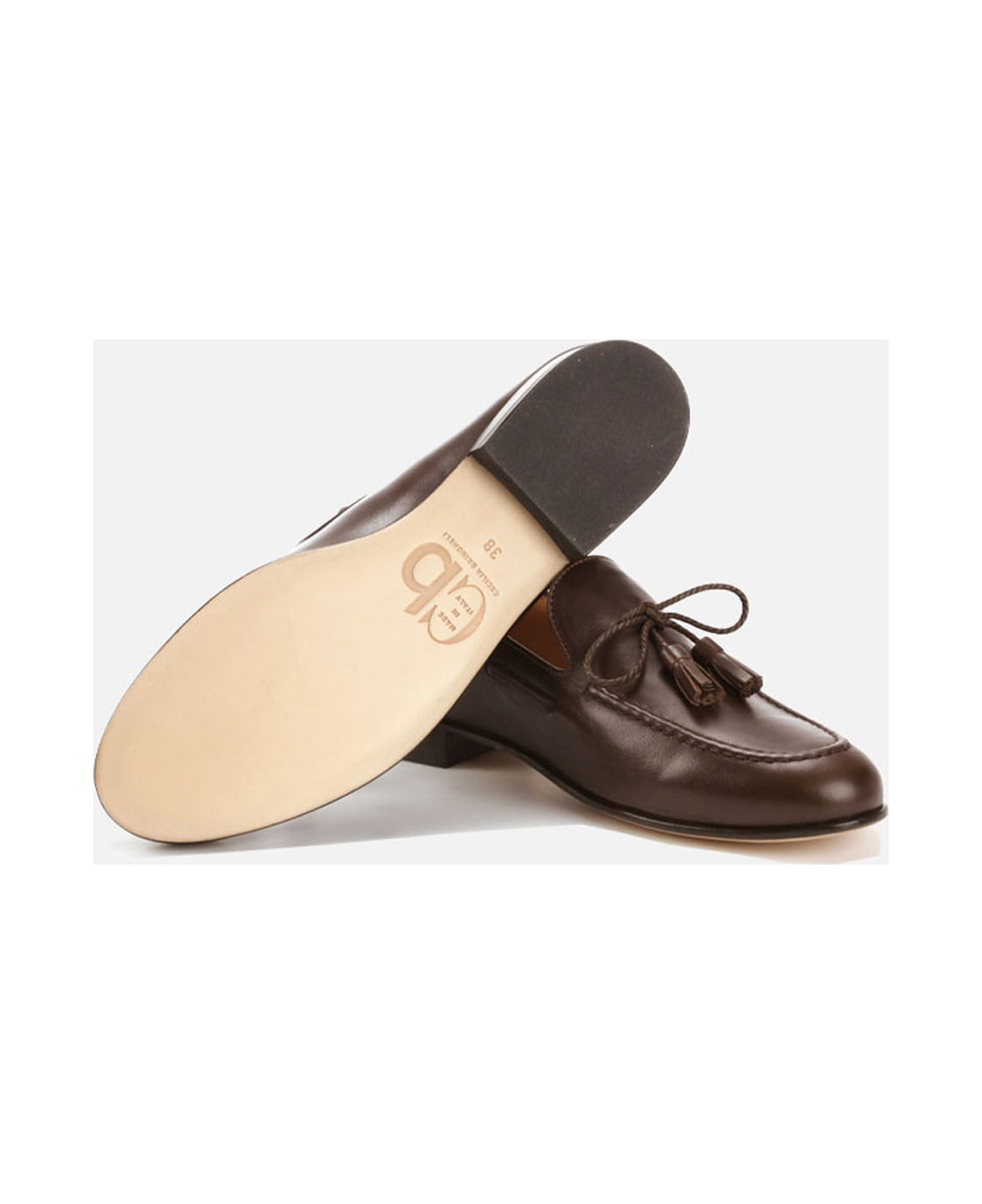 CB Made in Italy Leather Flats Todi - Brown