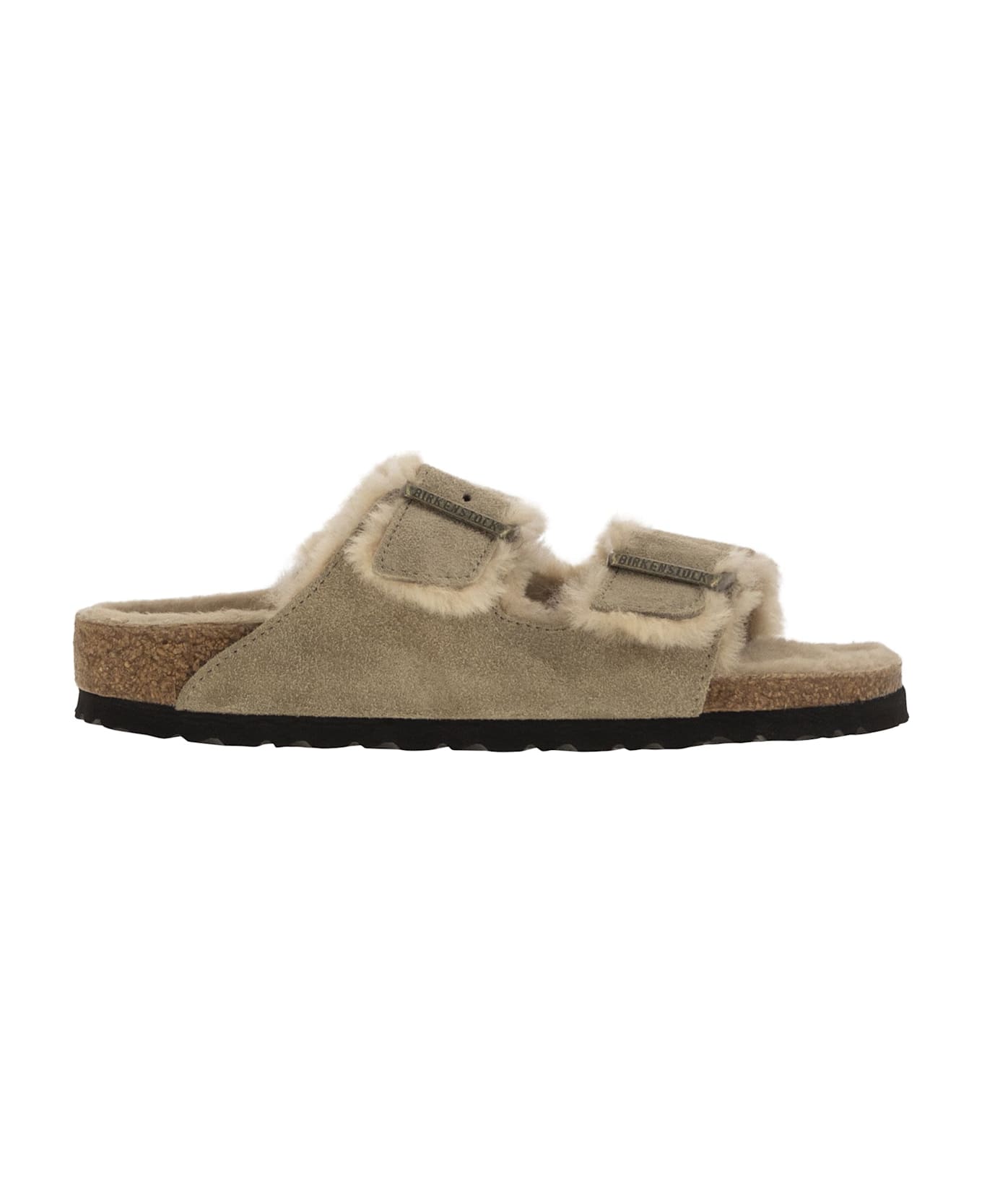 Birkenstock Arizona - Suede Lamb Fur Slipper - Turtledove