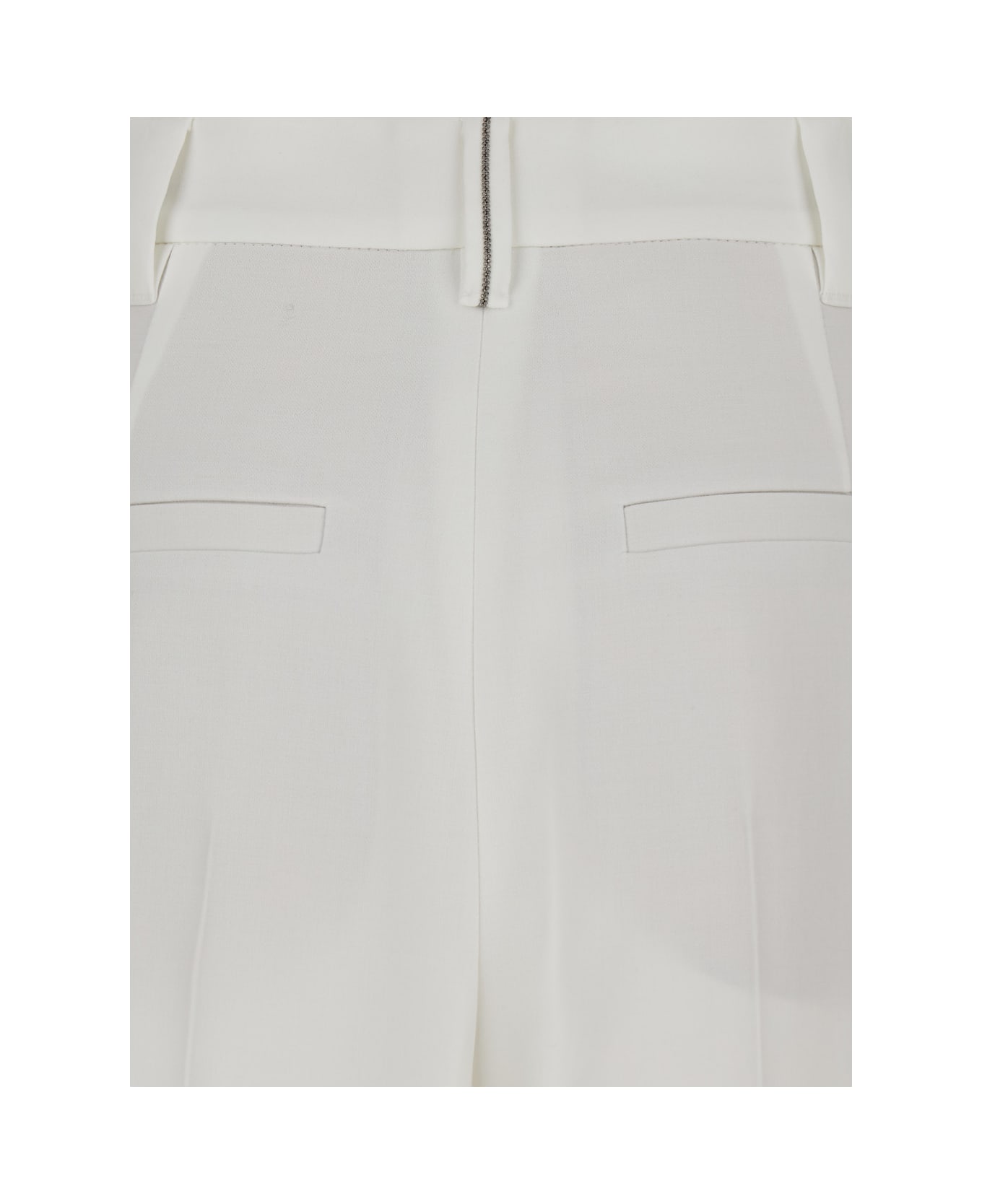 Brunello Cucinelli White Tailored Rascal Trousers In Cotton Woman - White